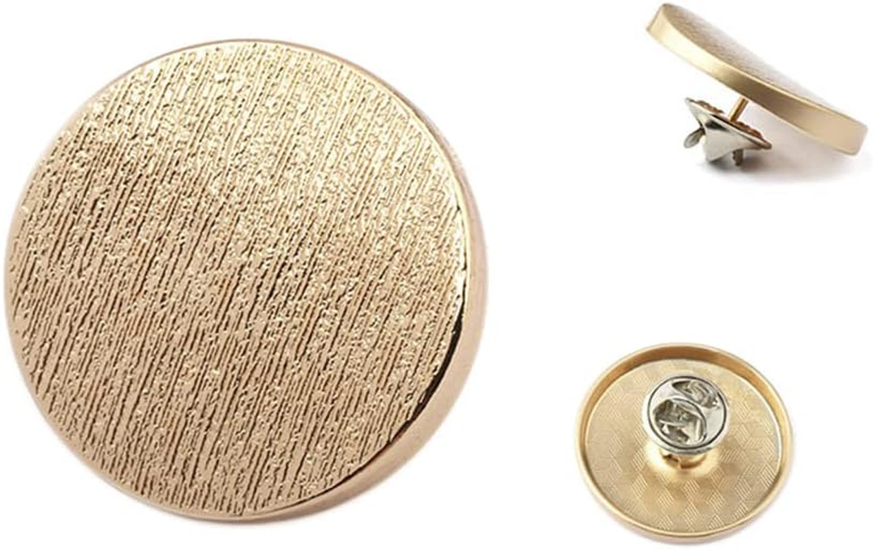 10Pcs Texture Surface Metal Buttons Pins No Sew & No Tools Instant Replacement S
