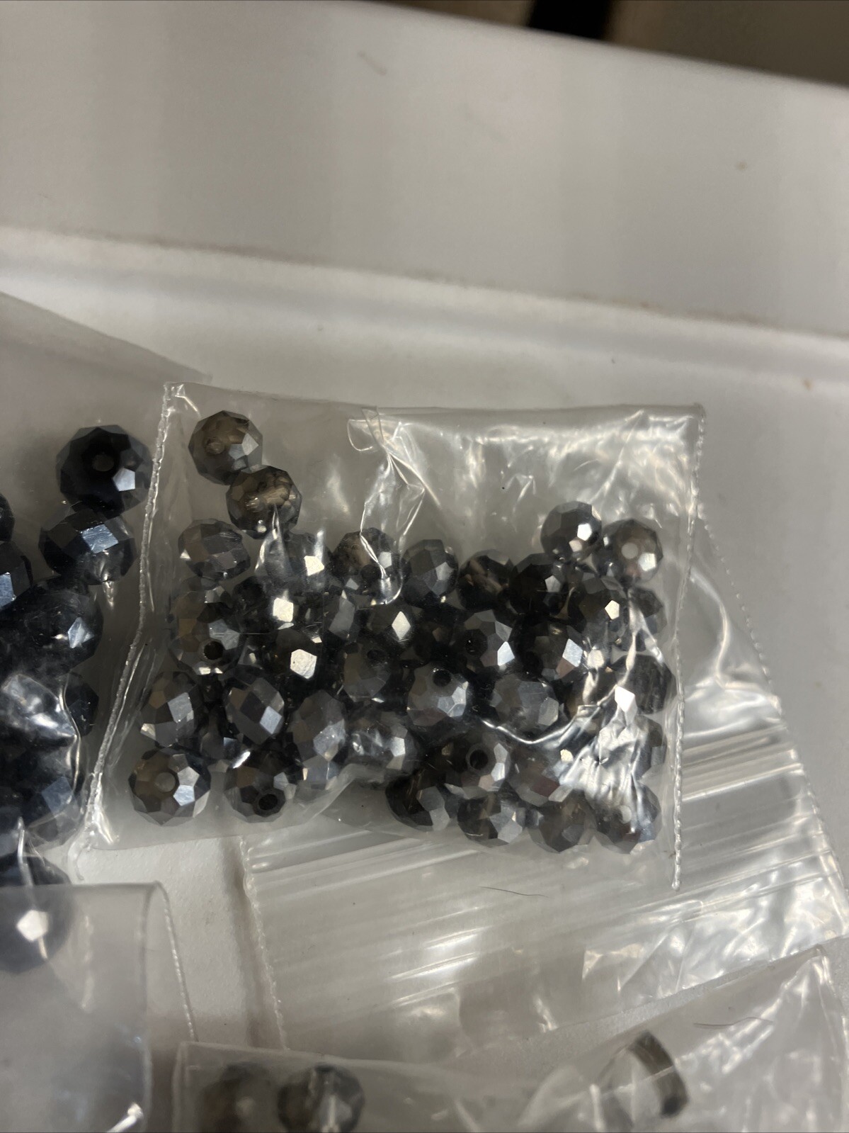 Lot of Crystal Vintage Beads Black Grey Matalic Aurora Borealis