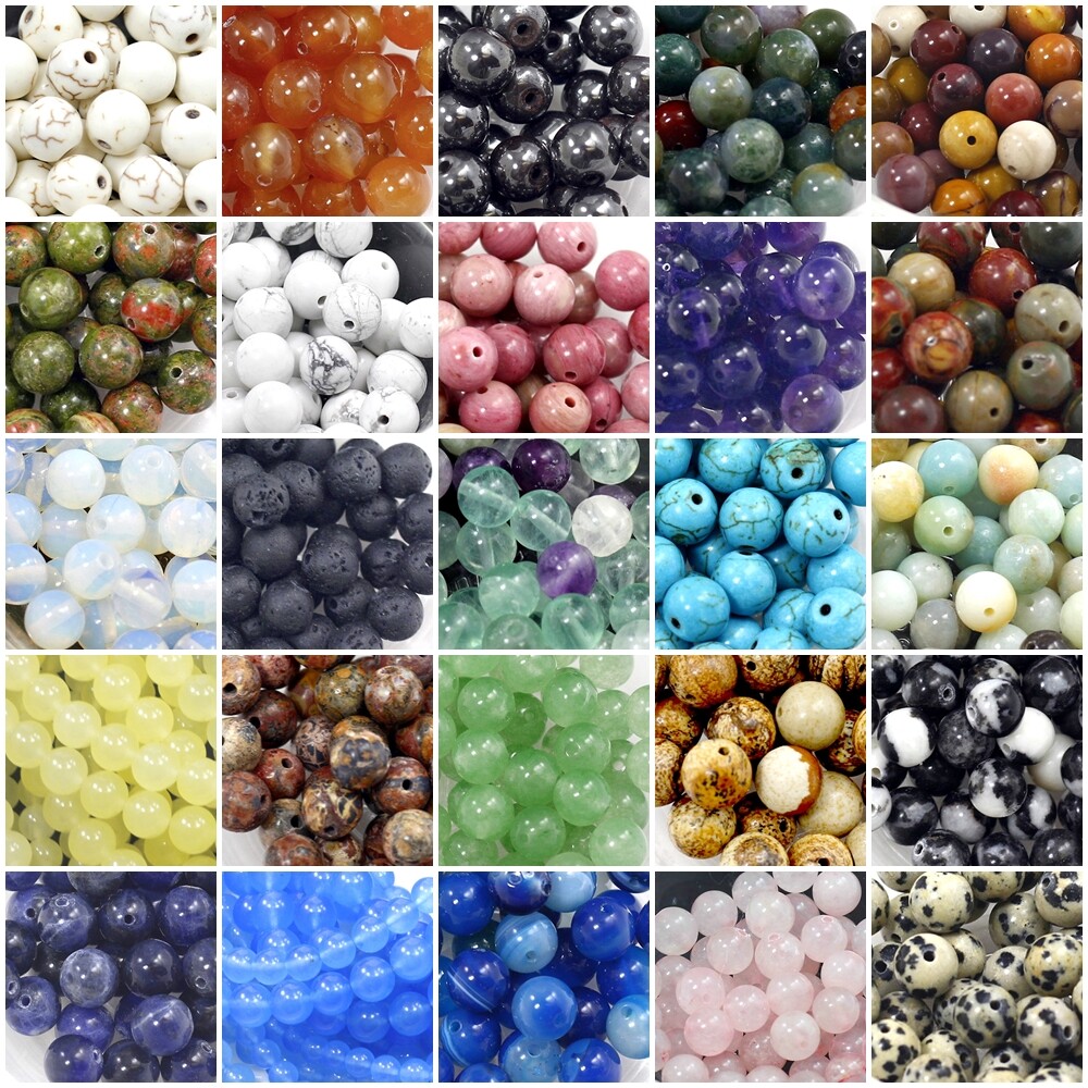 Natural Gemstone Beads lot Smooth Round Loose Bead 100pcs 4mm 6mm 8mm 10mm 12mm