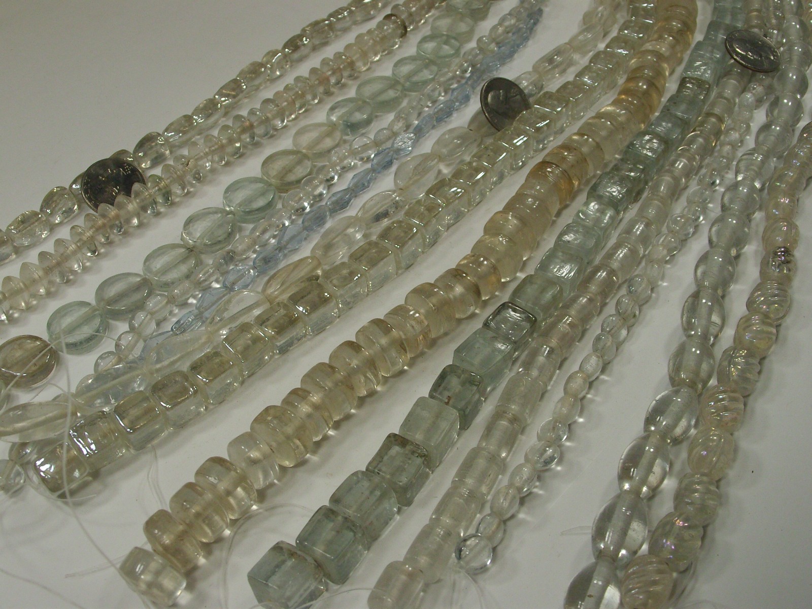 13 Strands (15″) Assorted Styles Clear India Handmade Lampwork Beads (OLV-2) ⭐