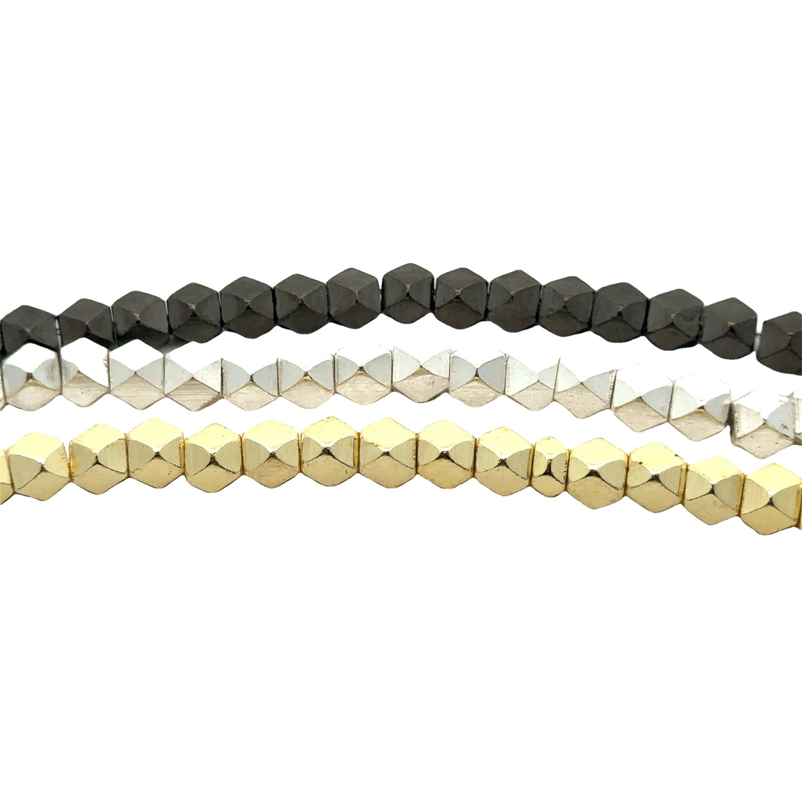 One Strand of Brass Nuggets, Brushed Finish, Choice of 3 Colors (Gold Finish, Si
