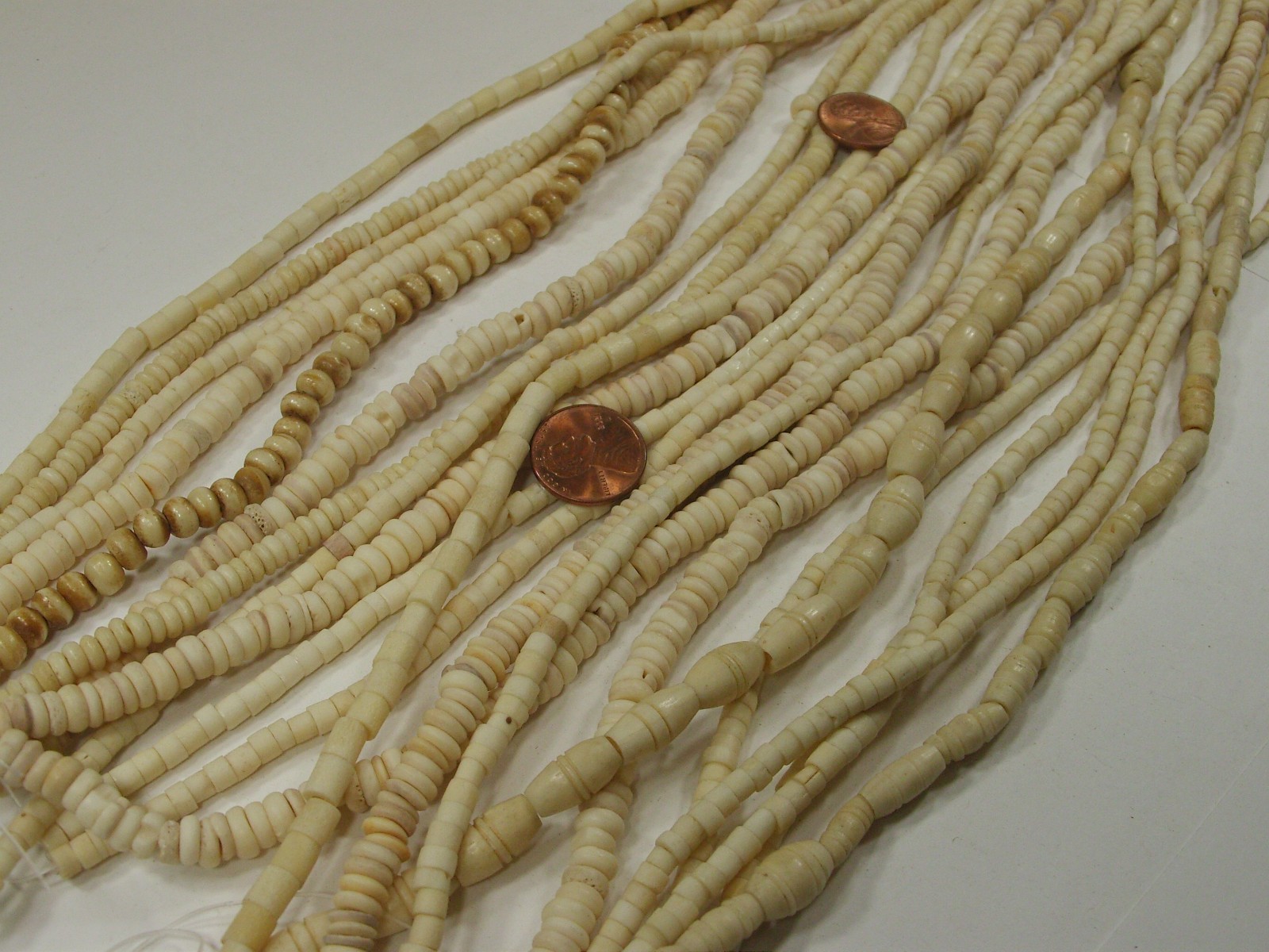20 Strands (15″) India Handmade Assorted Water Buffalo Bone Beads Lot (QBQ-11) ⭐