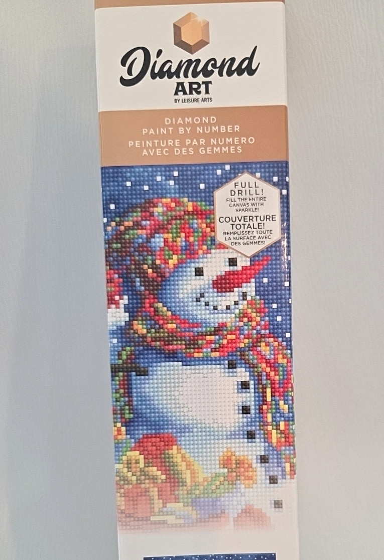 NIB Diamond Art Holiday Snowman Diamond Paint by Number Complete Kit Ages 13+
