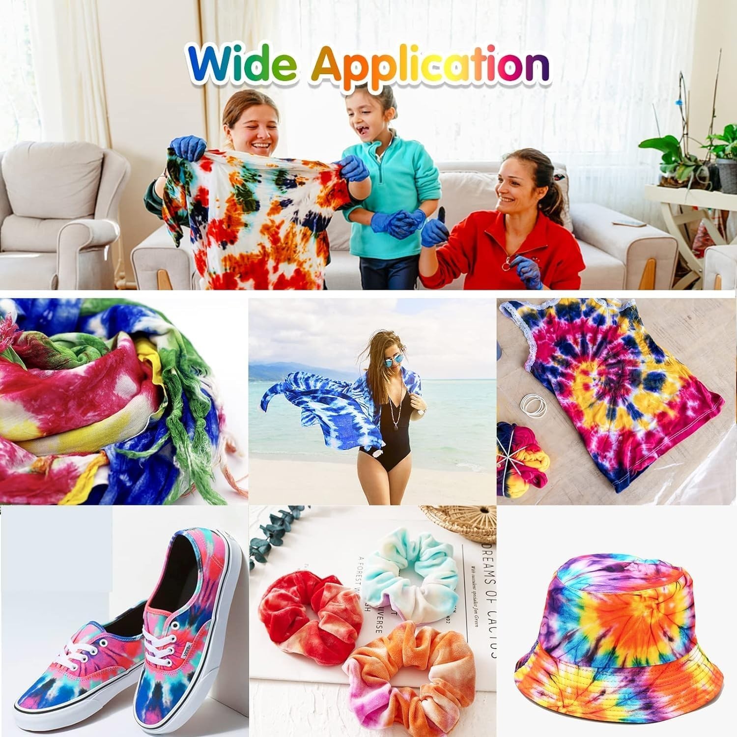Eco-Friendly Tie Dye Powder 400g – 20 Vibrant Colors, No Soda Ash Needed