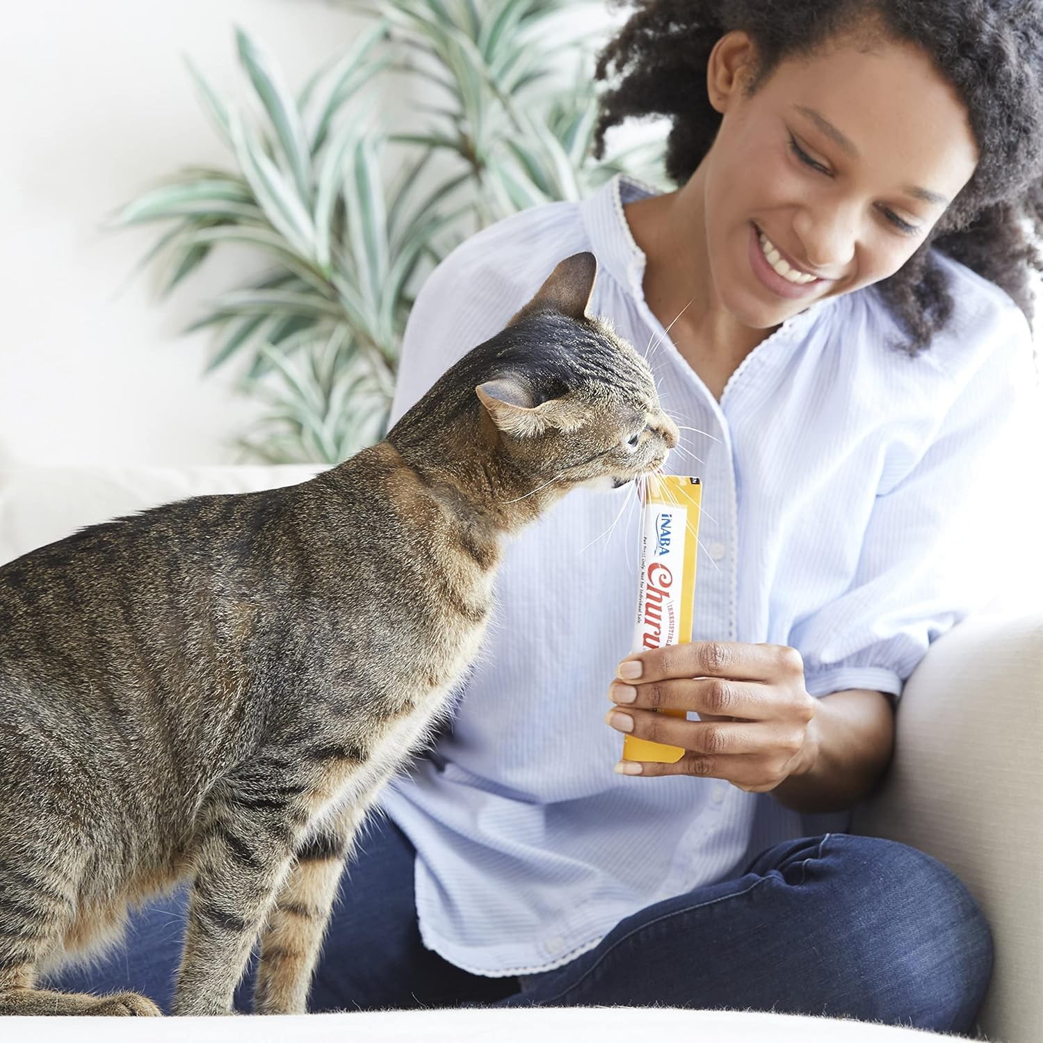 Inaba Churu Cat Treats Lickable Squeezable Creamy Pure Cat Treat Green Tea 0.5