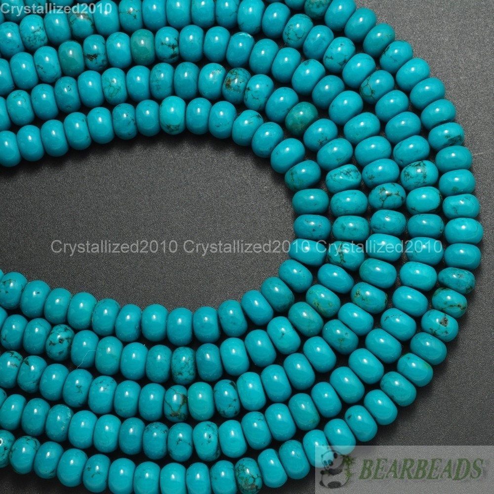 Natural Turquoise Gemstone Rondelle Spacer Beads 3mm 4mm 6mm 8mm 10mm 12mm 16″