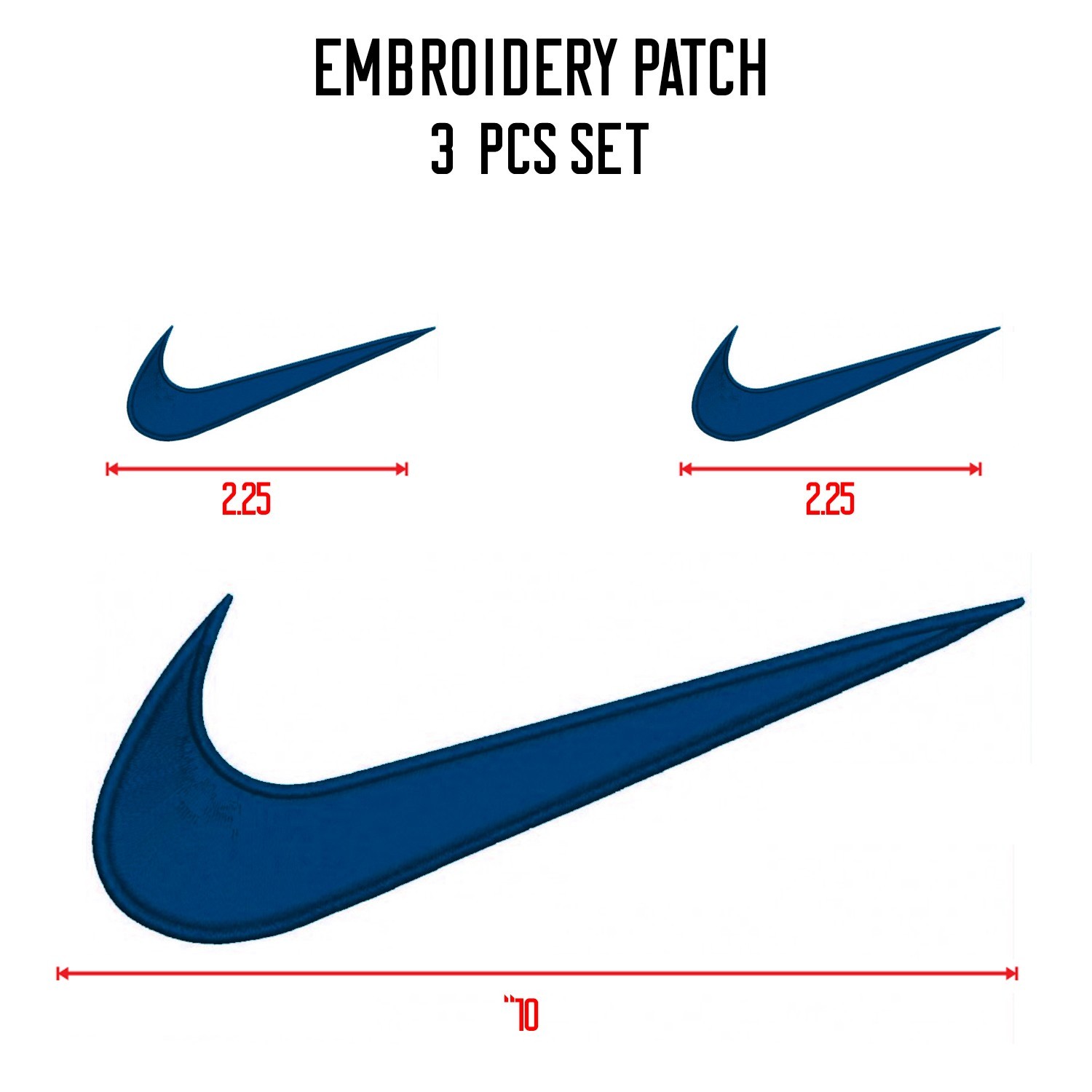 SWOOSH Logo Patch 2.25″ Embroidered Iron/Sew-on Badge for Jackets, Hats,Bags