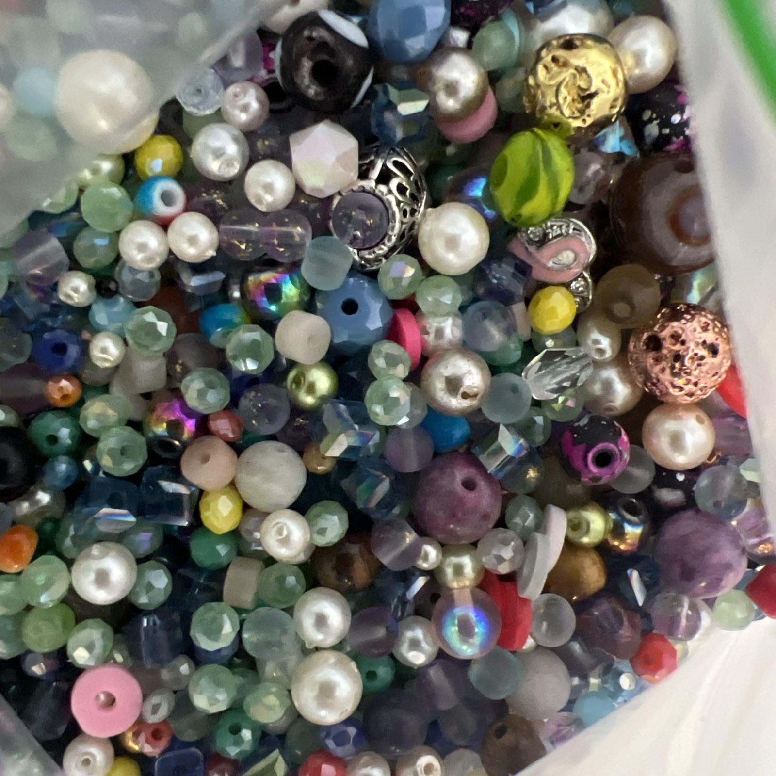 One Pound Assorted Glass/ Metal Acrylic Beads for Jewelry & Crafting