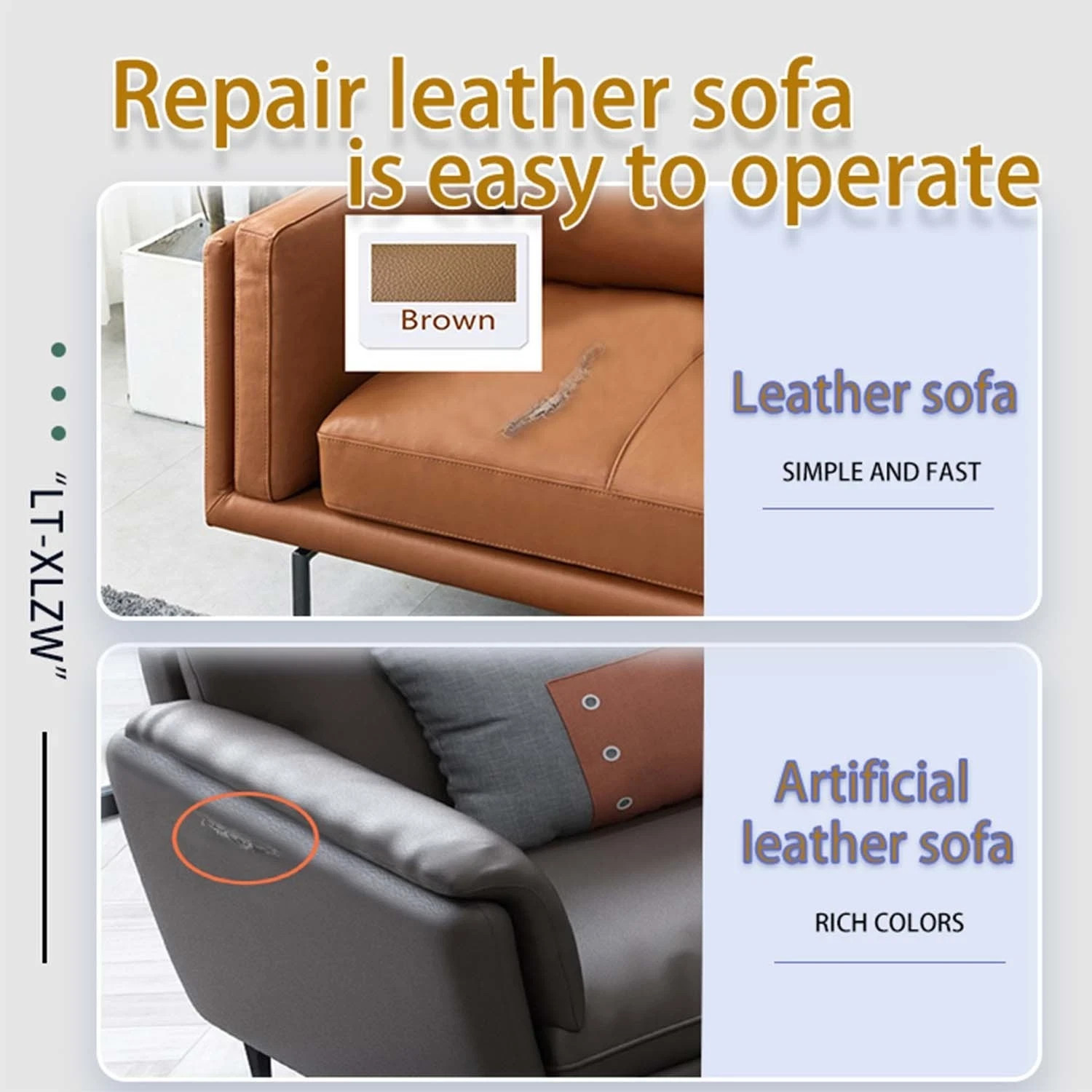 Leather Repair Kit Self-Adhesive Patch Stick ON Sofa Clothing Car Seat Couch&US