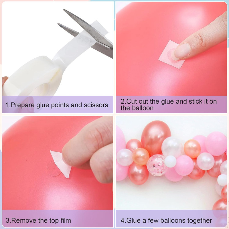 1-100Pcs Point Dots Balloon Glue Removable Adhesive Point Tape 1-100Rolls Double