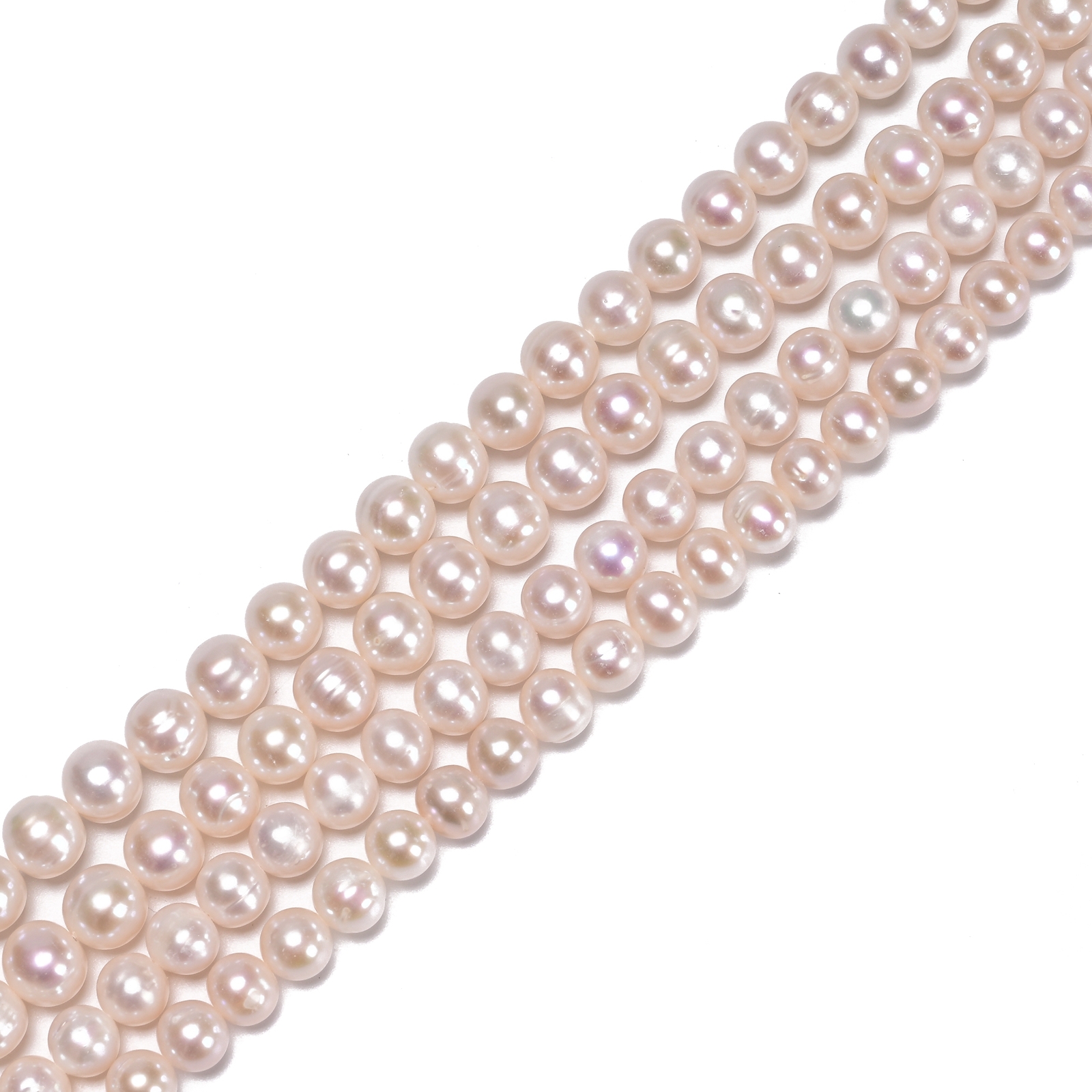 Grade A White Fresh Water Pearl Round Beads Size 8-9mm 9-10mm 15.5” Strand