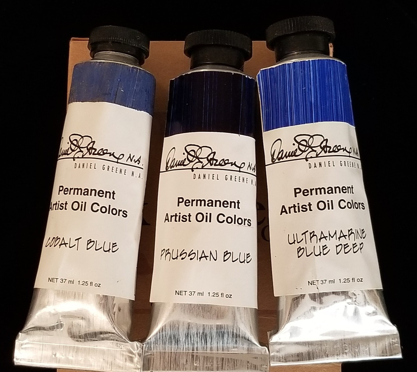 Richeson Oils – Daniel Greene – 1 Cobalt, 1 Prussion & 1 Ultramarine Blue Deep