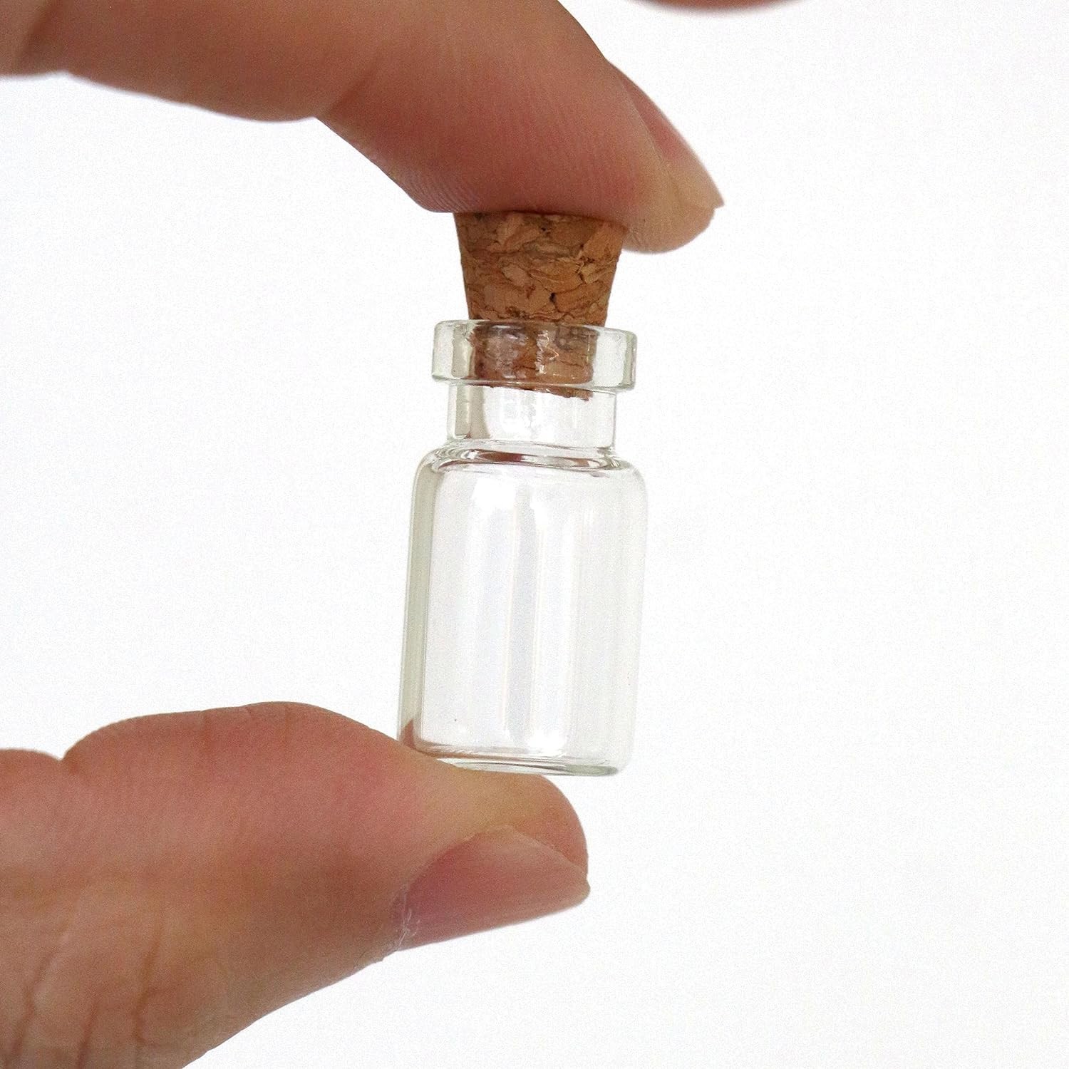 100Pcs 1Ml Small Mini Glass Bottles Jars with Cork Stoppers Tiny Vials for DIY