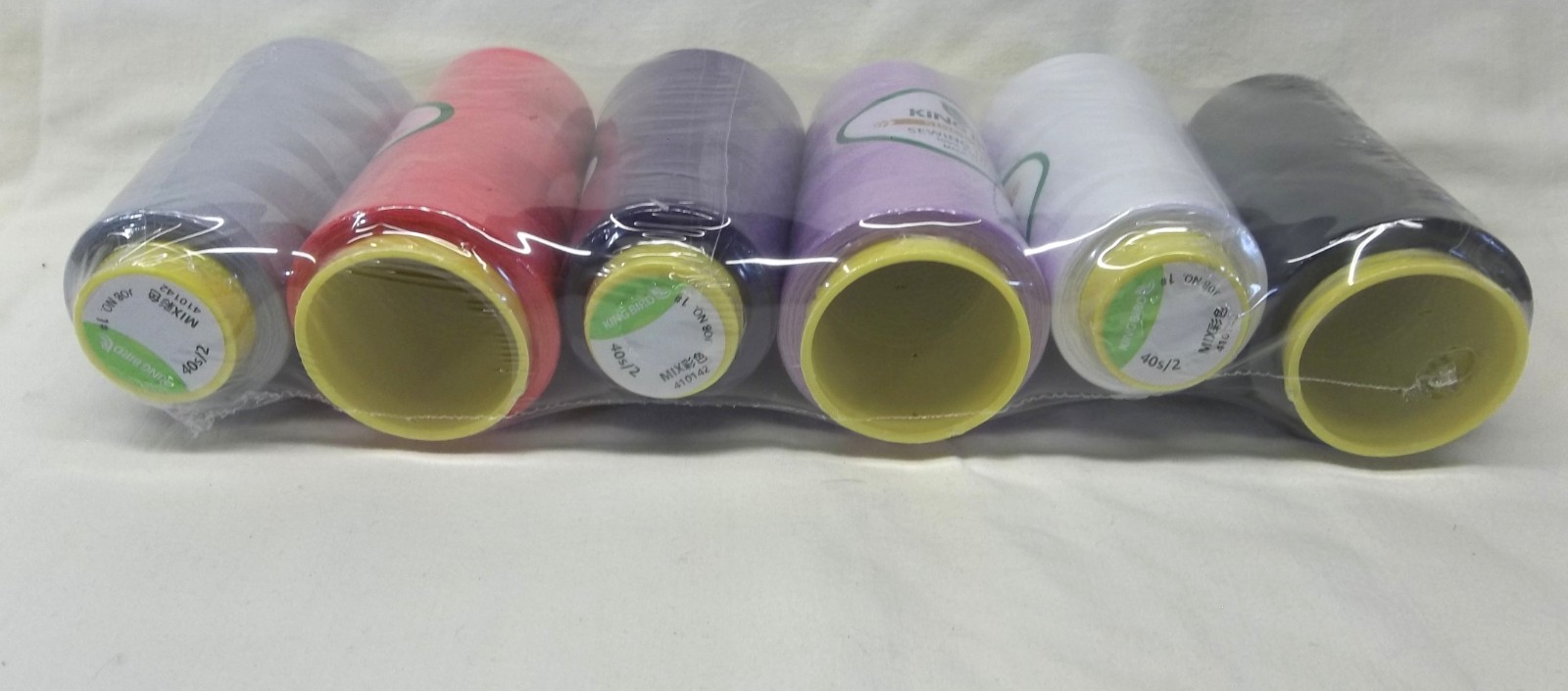 PACK OF 6 – KING BIRD SEWING THREAD 100% POLYESTER VARIES COLORS