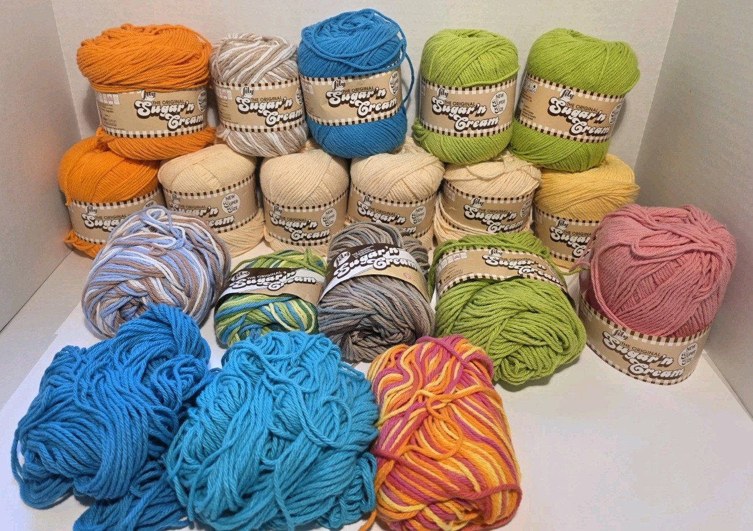 Lily Sugar ‘n Cream Yarn Lot Assorted Colors