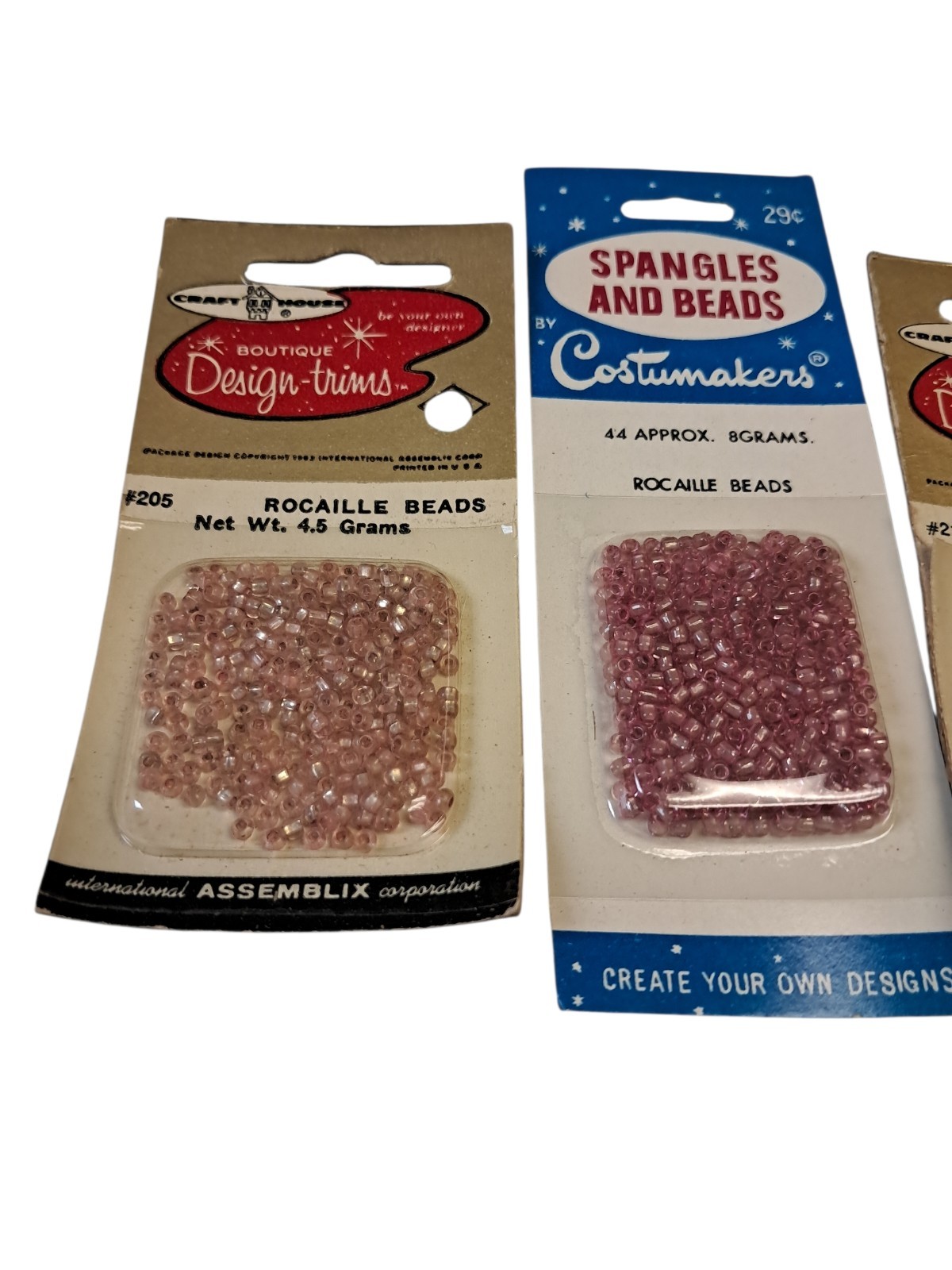 Vtg Seed BEADS Lot Of 5