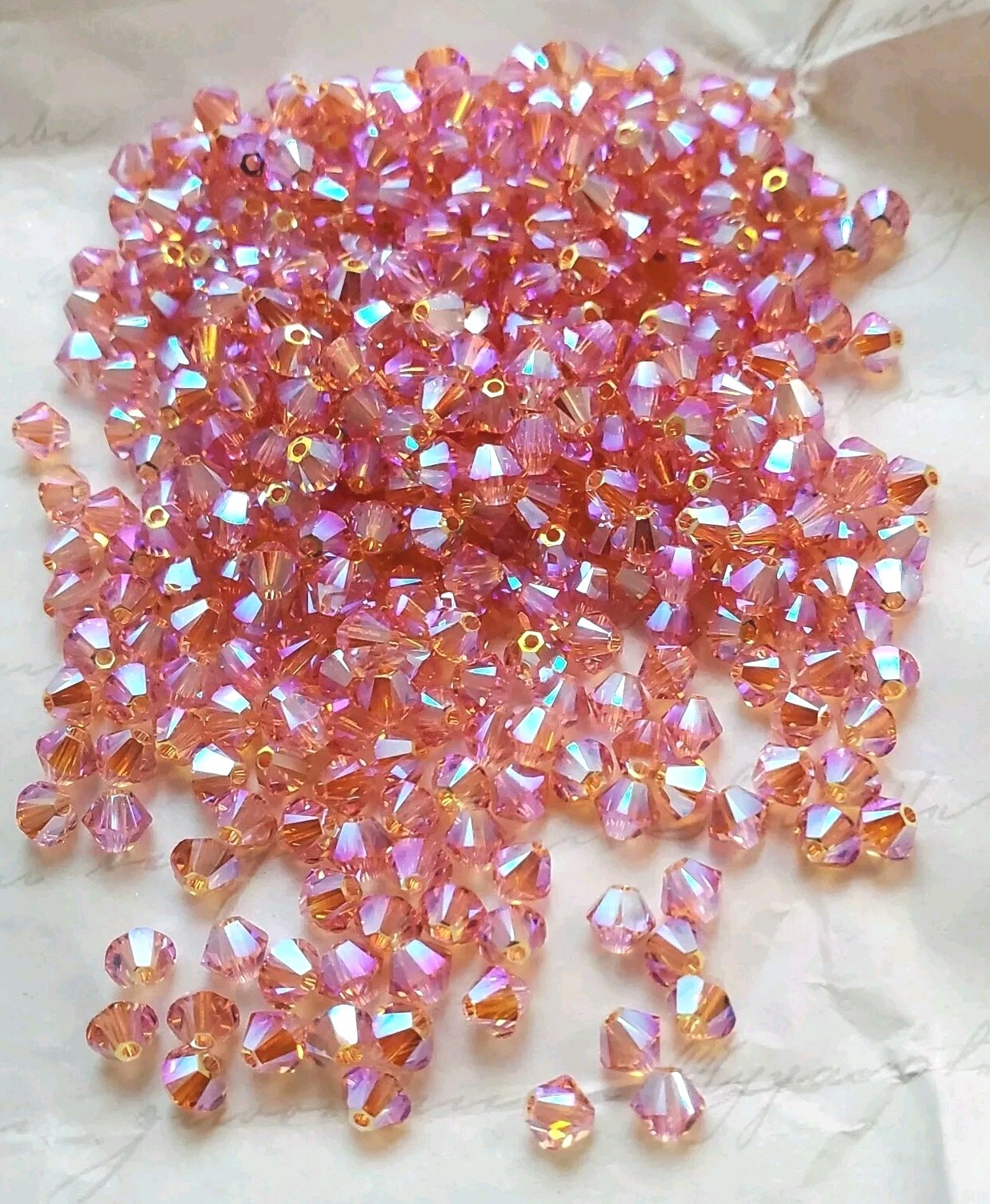 Swarovski 5328 4mm bicone beads, Rose Peach AB2X (36pcs)