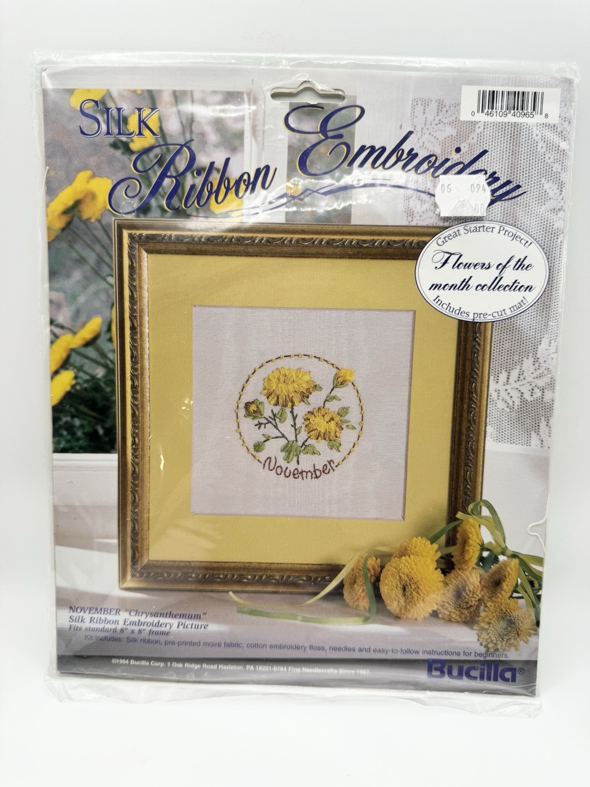 Bucilla Flowers of the Month Silk Ribbon Embroidery Kit (Choose 1 Month $7 Each)
