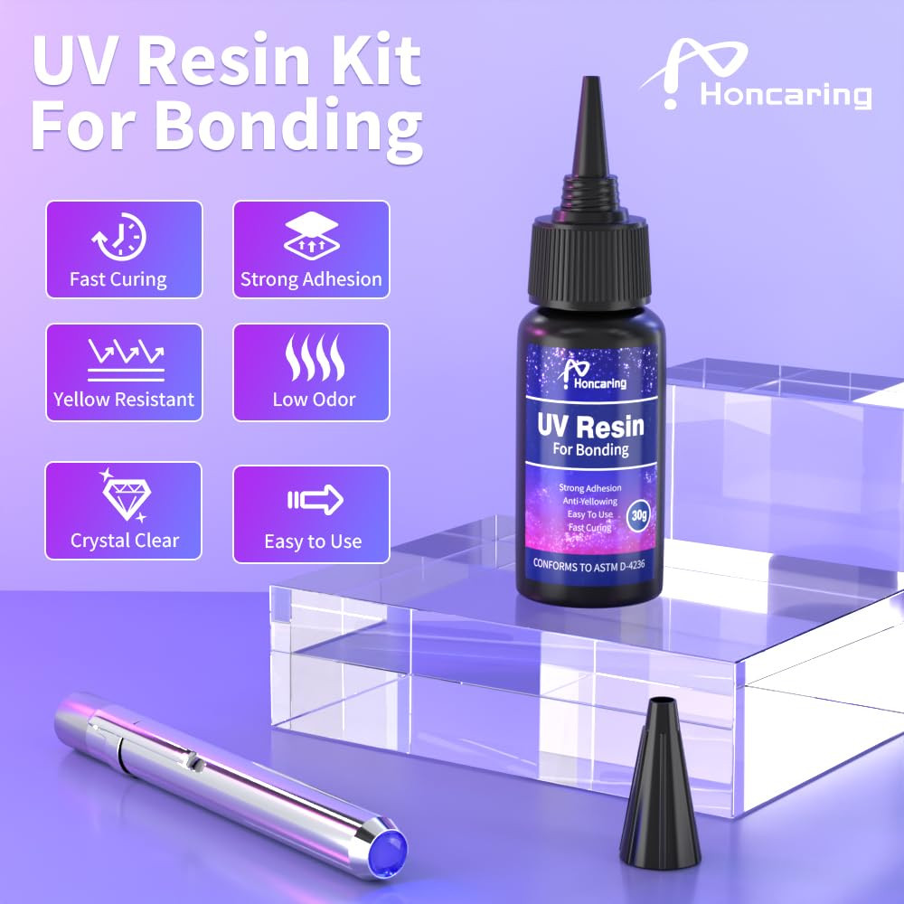 UV Resin Kit with Light, Fast Drying Beginner-Friendly Kit, Bonding & Repairing