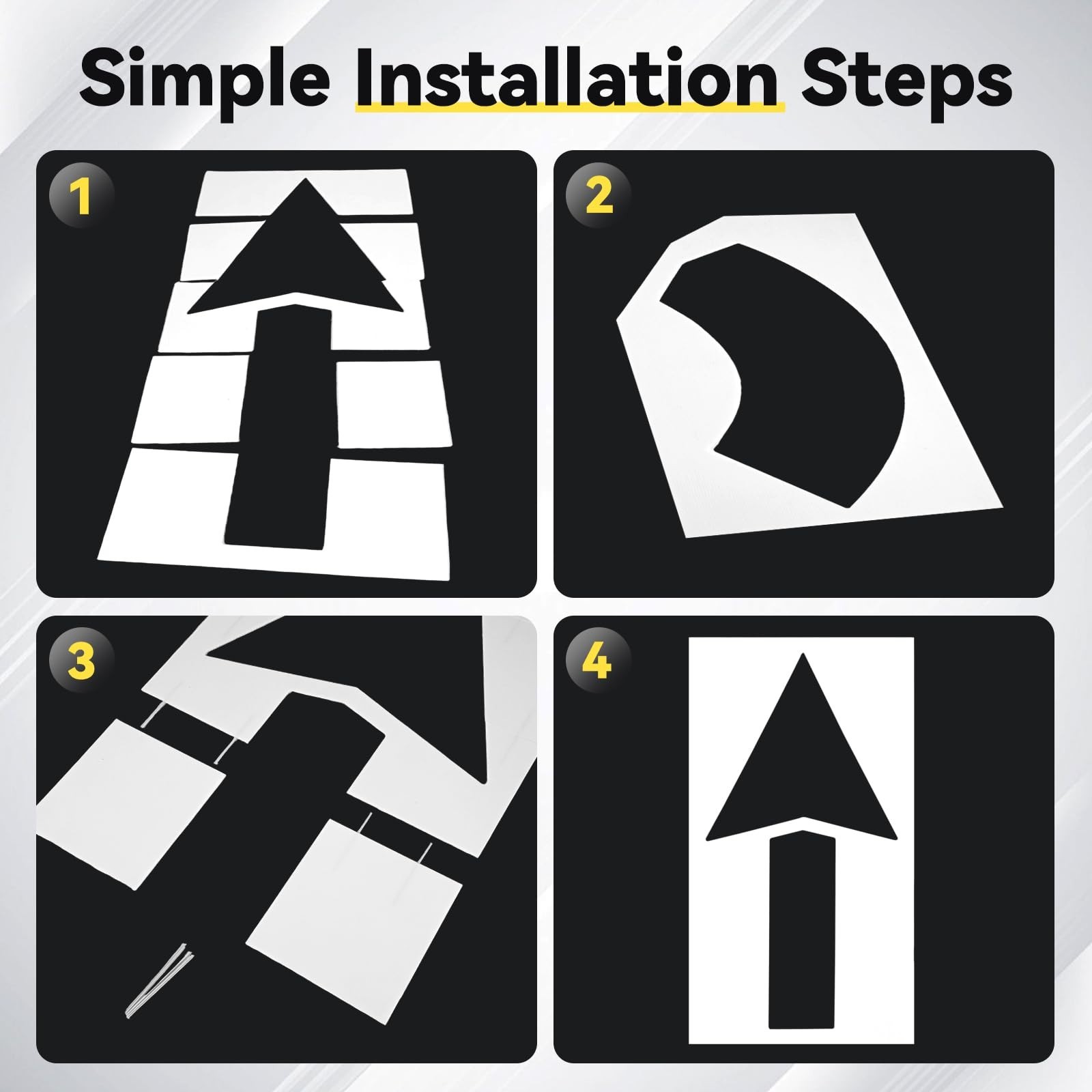 Large Straight Arrow Stencils 33″x60″ Reusable Pavement Marking Kit – Foldable D