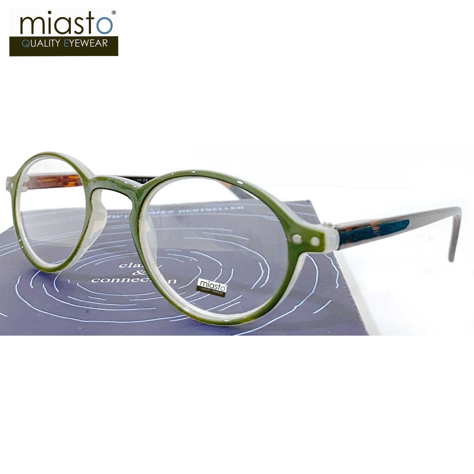 NWT$39.99 MIASTO RETRO ROUND KEYHOLE PREPPY READER VINTAGE READING SPECS GLASSES