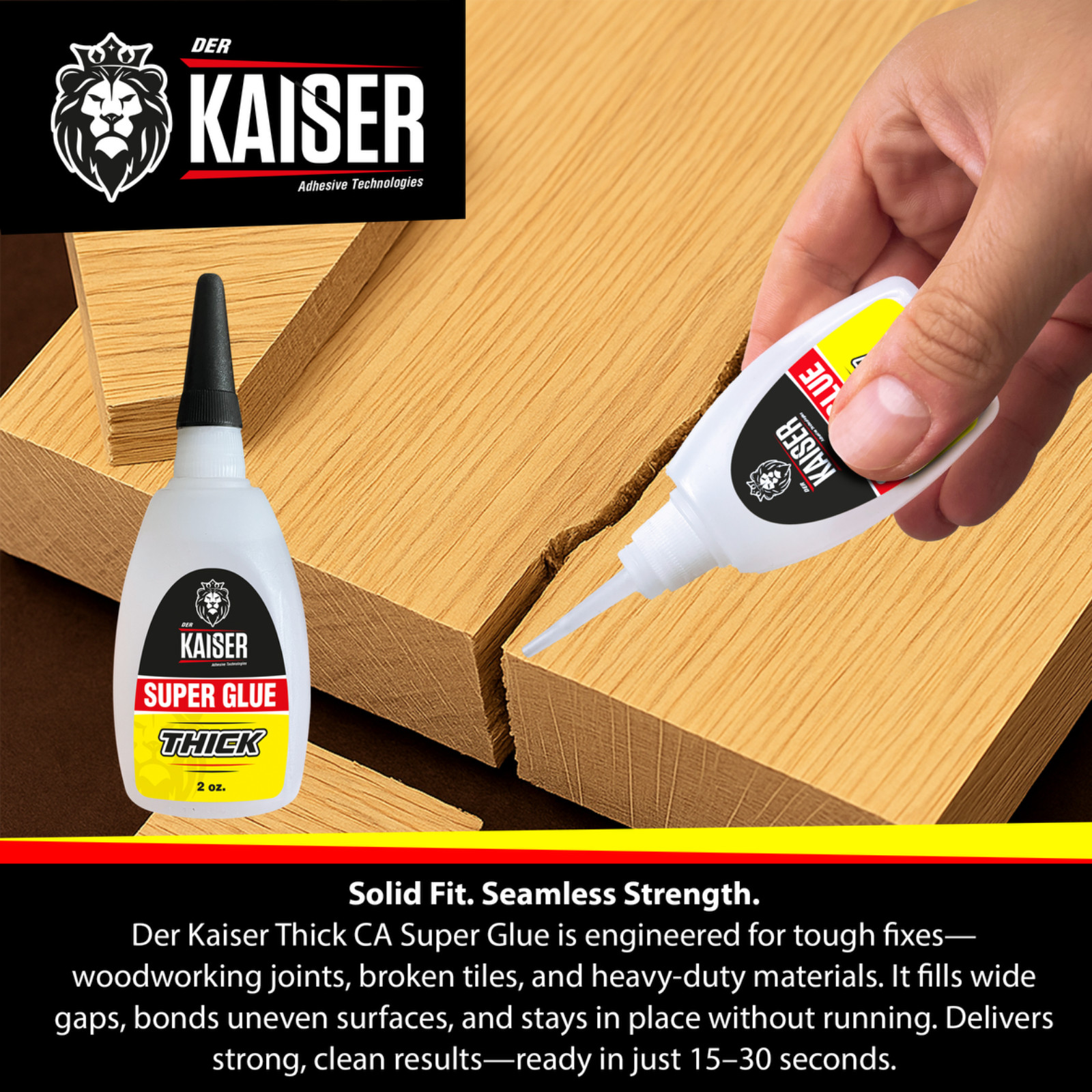 Der Kaiser Thick CA Super Glue – 2 oz Bottle – Gap-Filling Adhesive -DIY & Wood