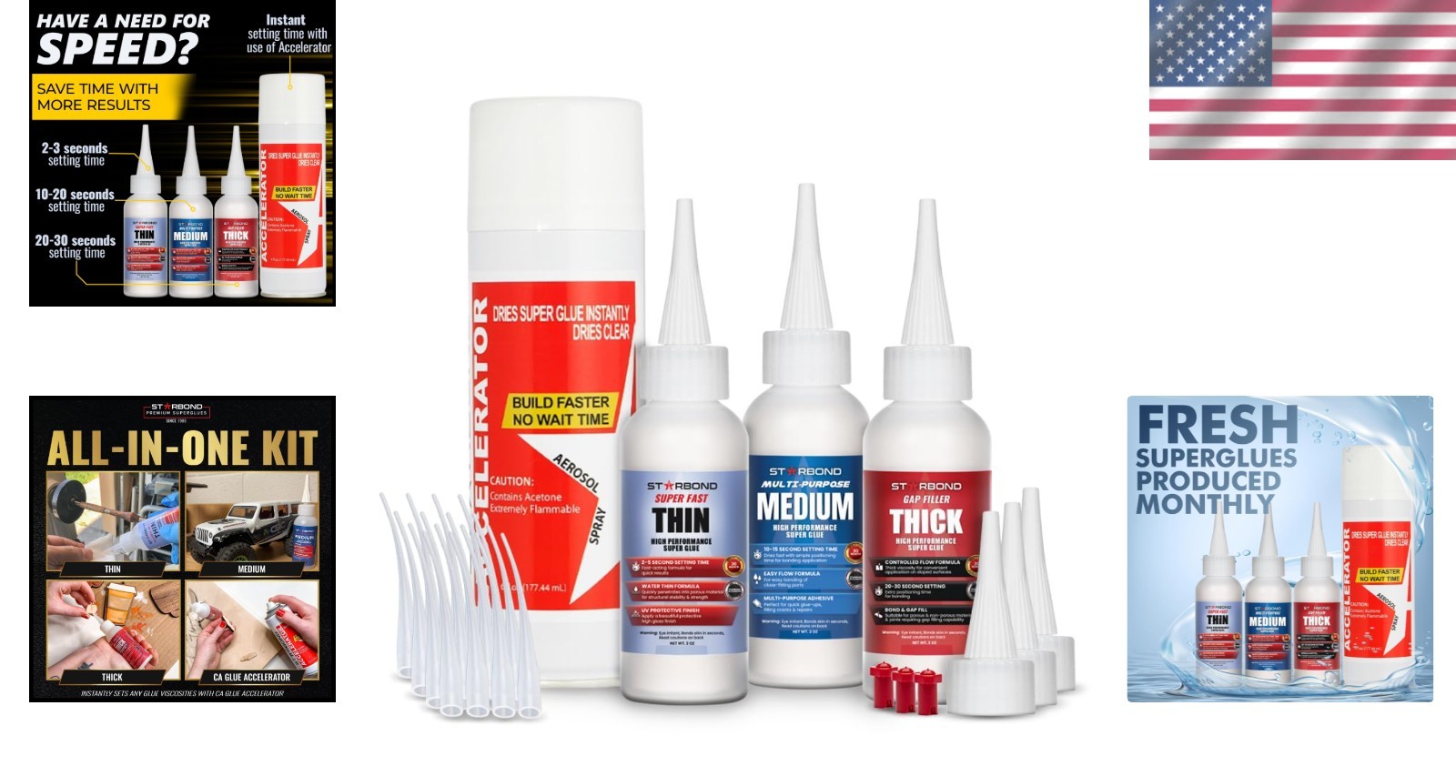Complete Cyanoacrylate Super Glue Bundle with Accelerator for Precision Projects