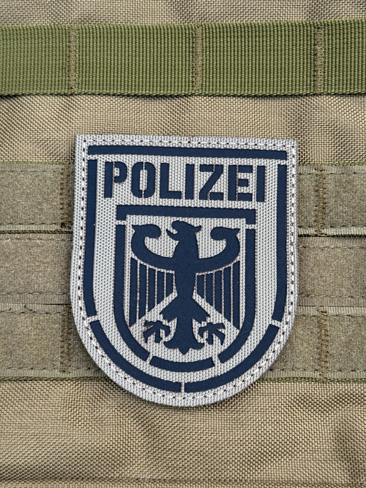 Polizei Deutschland Germany Austria Adler Eagle Patch IR Hook Loop Tan