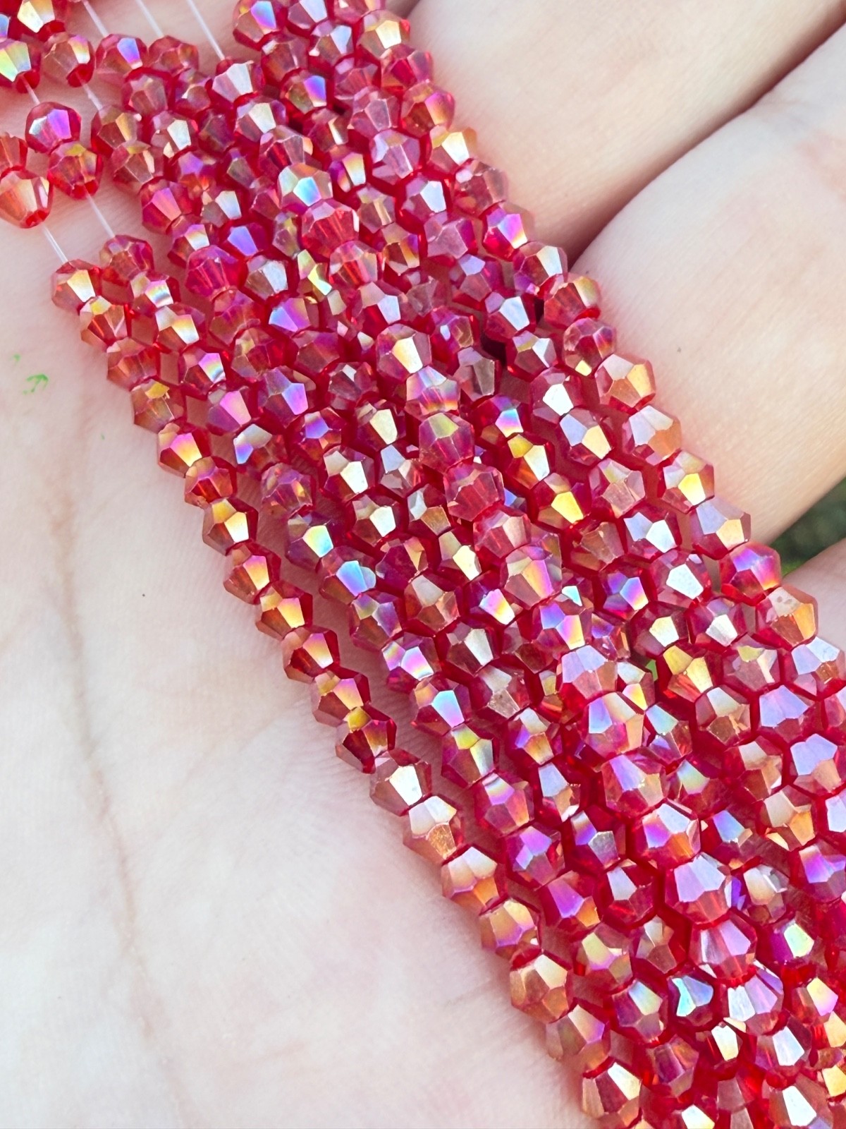 Bulk Lot Colorful 20 Strands AB faceted bicone glass beads 2 of each color