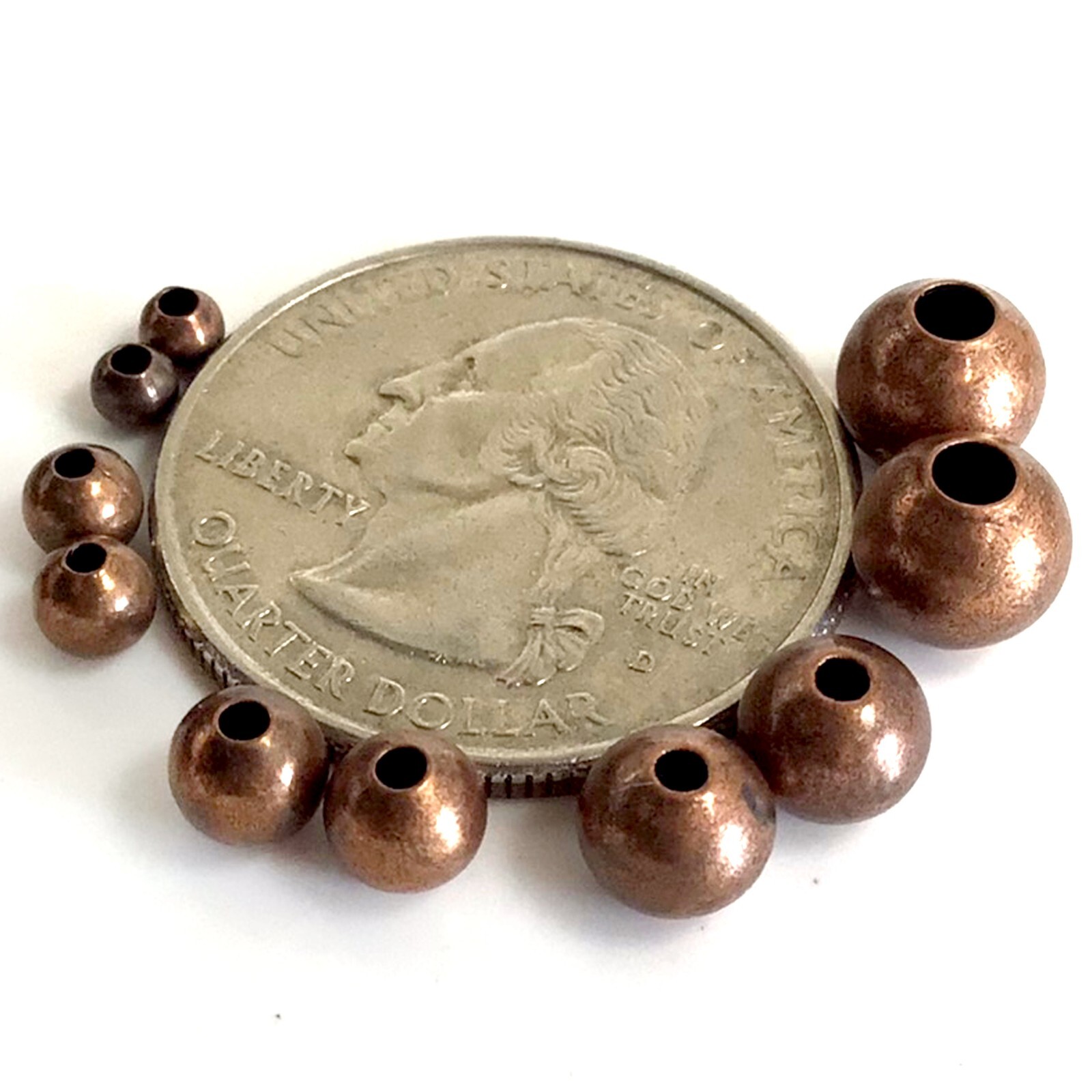 Copper Smooth Round Spacer Beads Seamless 3mm 4mm 5mm 6mm 7mm Jewelry Supplies