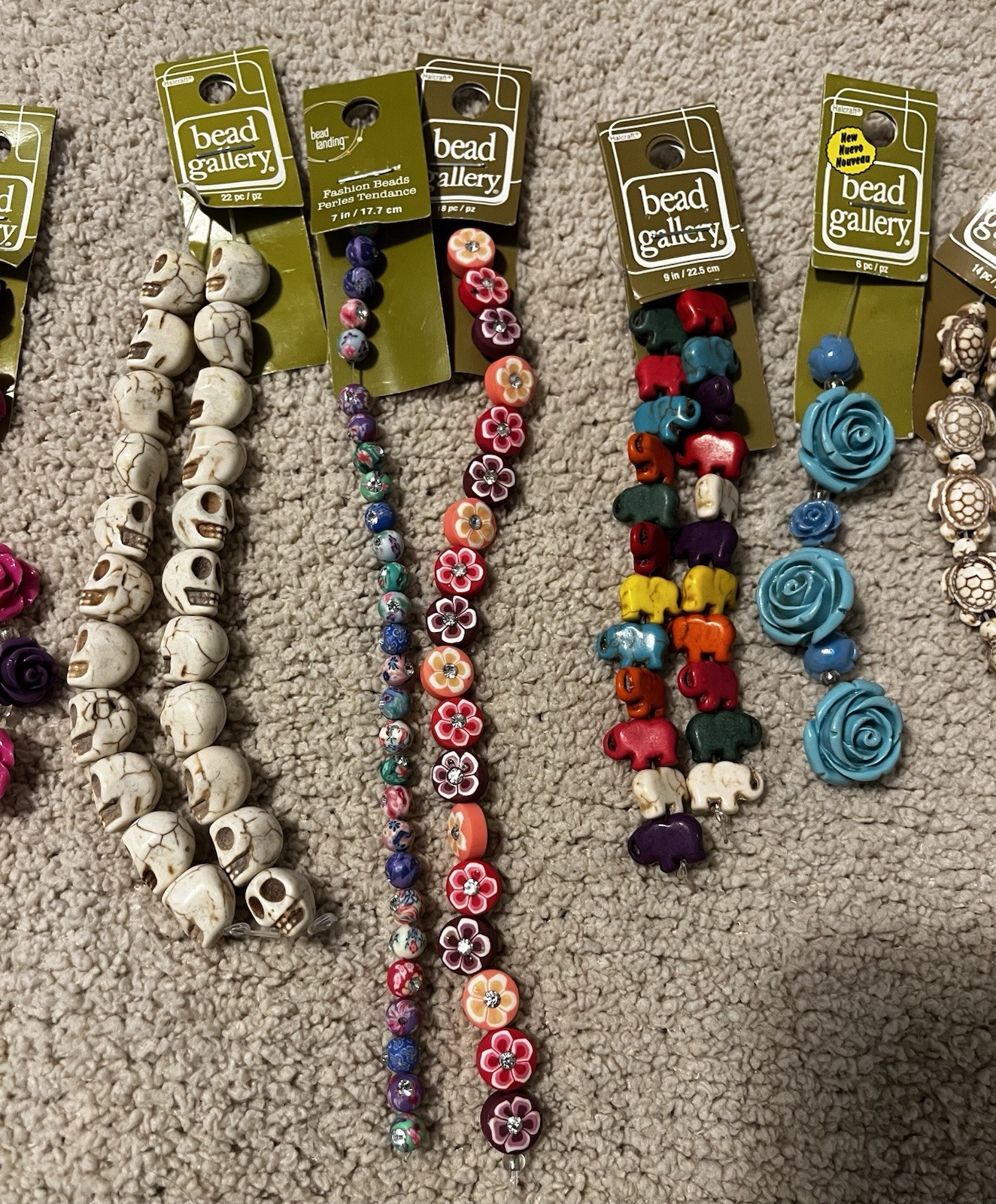 Bead Gallery Reconstituted Stone, Ceramic, Etc. Jewelry Making Strands Lot Of 10