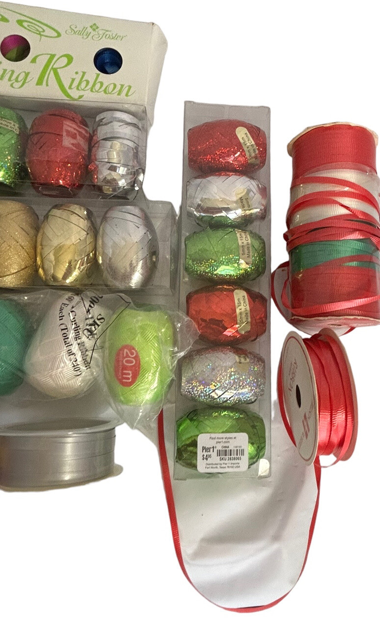 Curling Ribbon VINTAGE To Now Mixed Lot 43 Gift Wrap Bow Making – New and Used