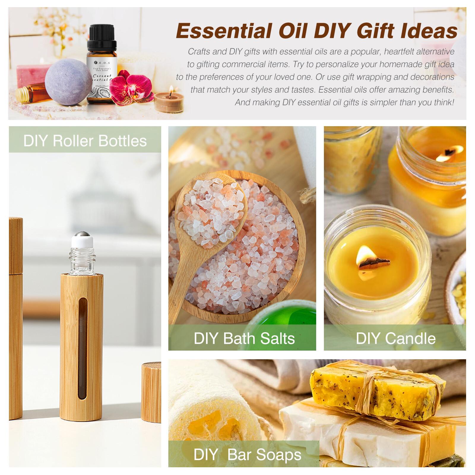 Essential Oils Set for 8 – 10 mL Essential Oils – 100% Pure and Natura Free Ship