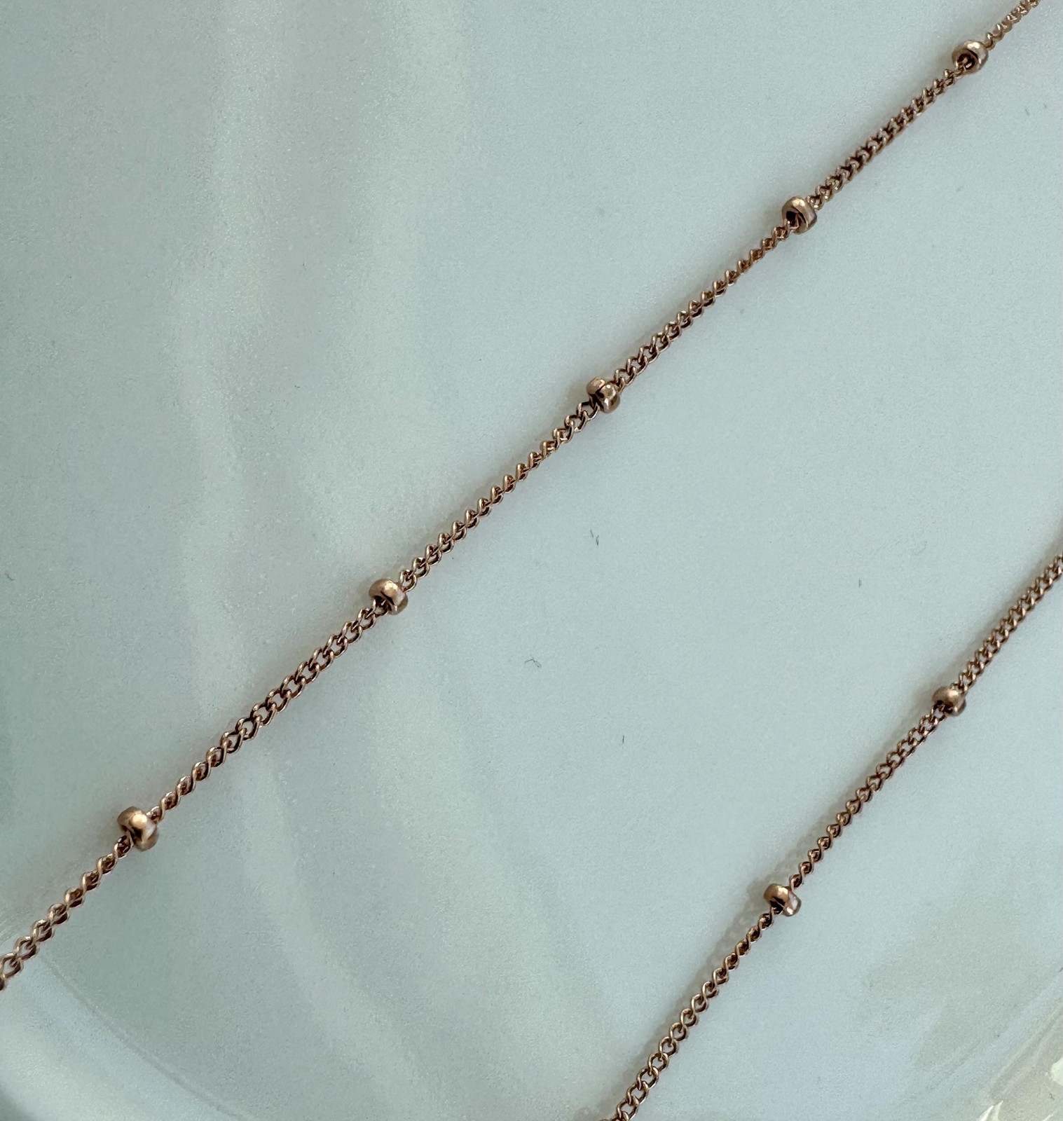 1mm x 1.9mm Ball Satellite Curb Chain Rose Gold Filled 14K by foot (C11082RF)
