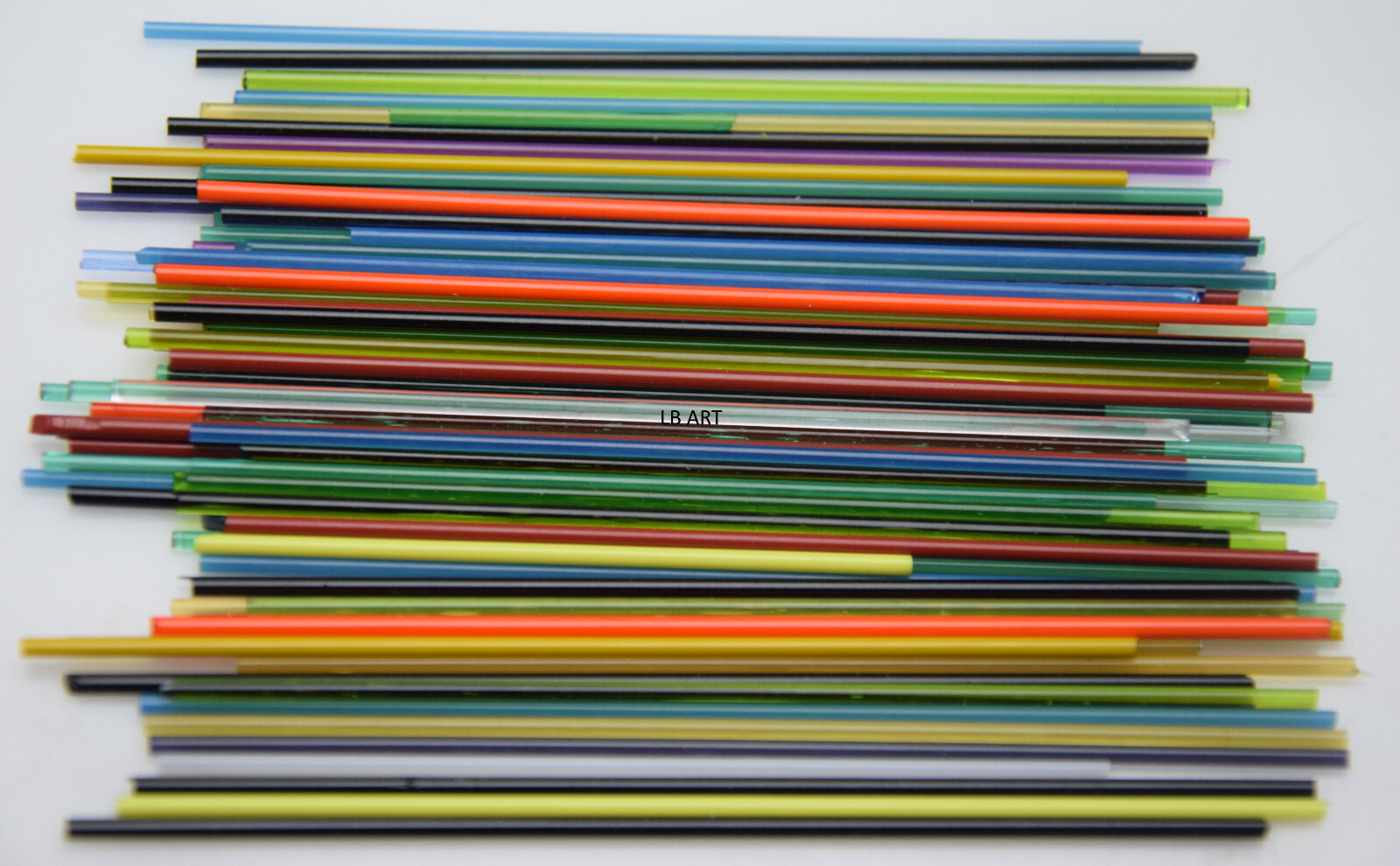 2 OUNCES OF BULLSEYE GLASS ASSORTED COLORS BLEND 1mm SUPER THIN STRINGERS 90 COE