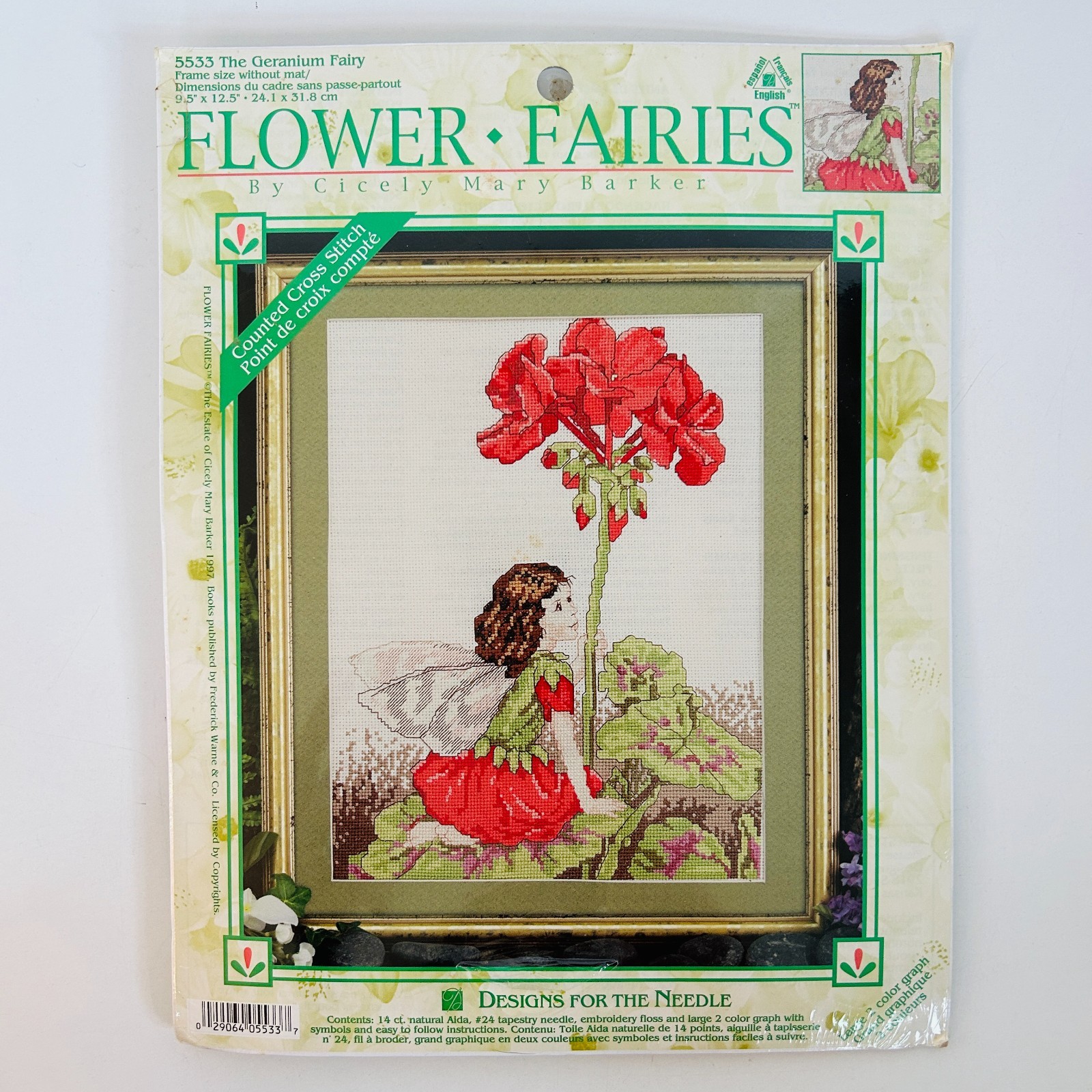 Designs For the Needle Flower Fairies Geranium Counted Cross Stitch Kit 553 NEW