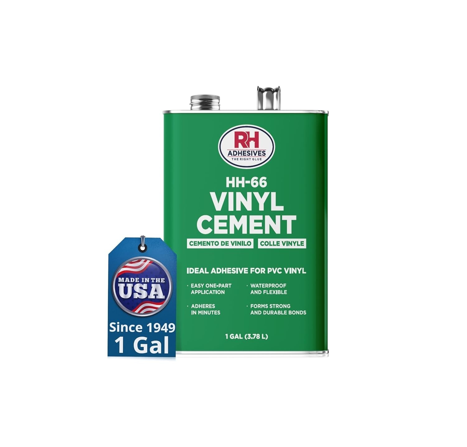 1 Gallon HH-66 Vinyl Cement – Fast-Drying, Flexible Adhesive for PVC and Vinyl