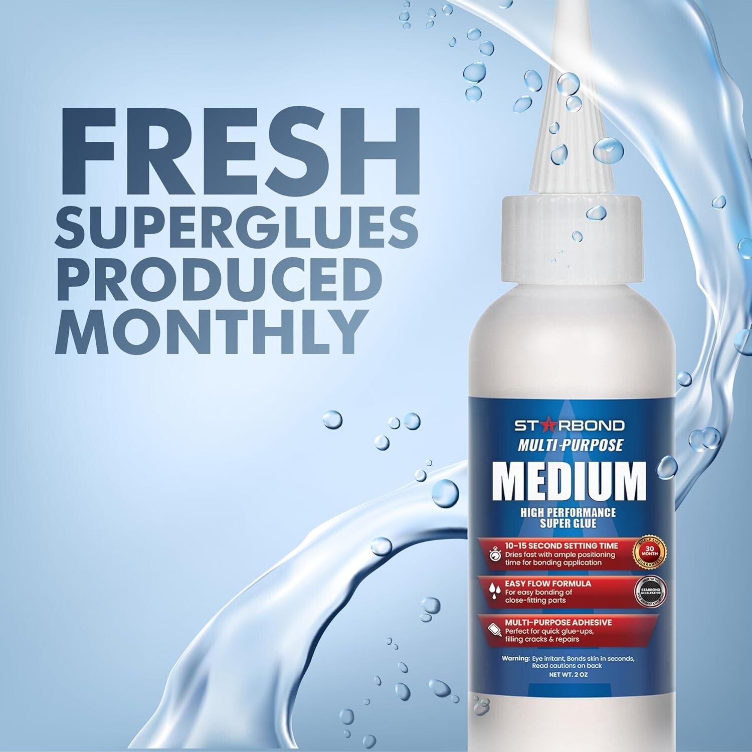 Starbond 2 oz. Multi-Purpose Medium – Super Glue (Premium Cyanoacrylate CA Glue)