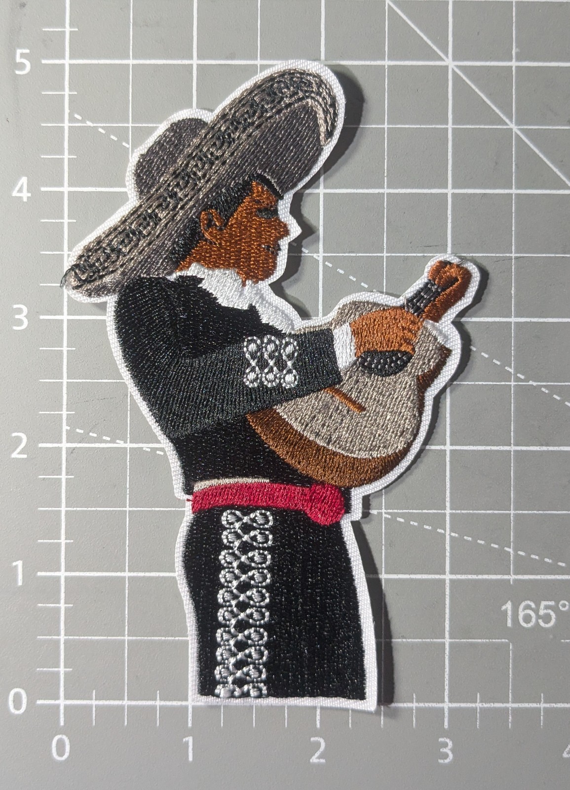 El Mariachi Patch Guitarrista Mexico Mexican Music Embroidered Iron On 5×3.25″