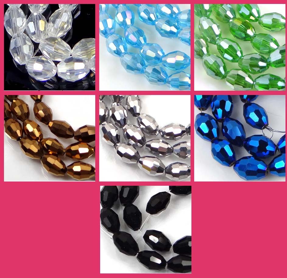 8x6mm Czech glass Firepolish Faceted Barrel Beads – Choose Color (24)