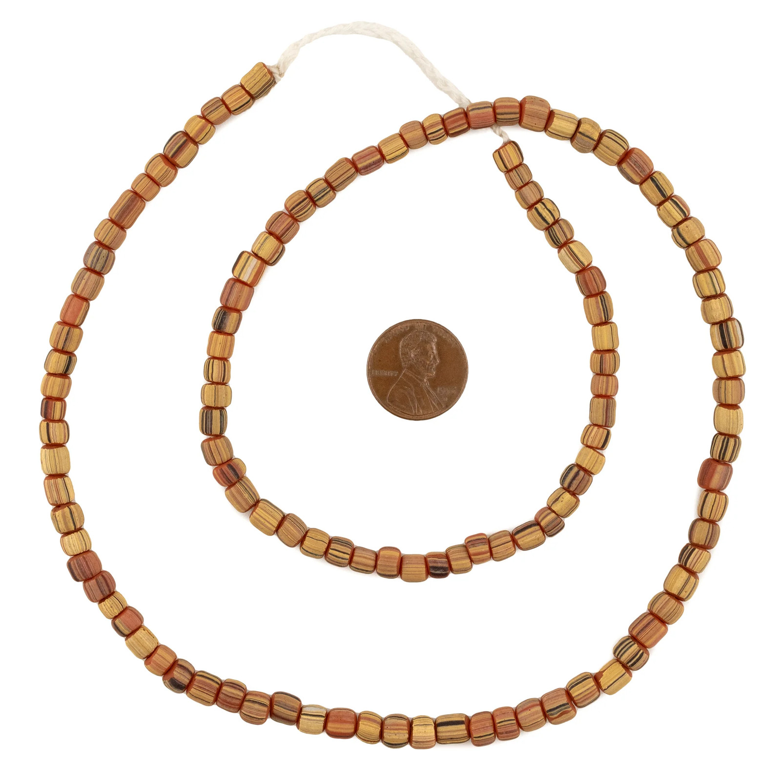 Honey Ember Java Gooseberry Beads 5mm Indonesia Multicolor Cylinder Glass