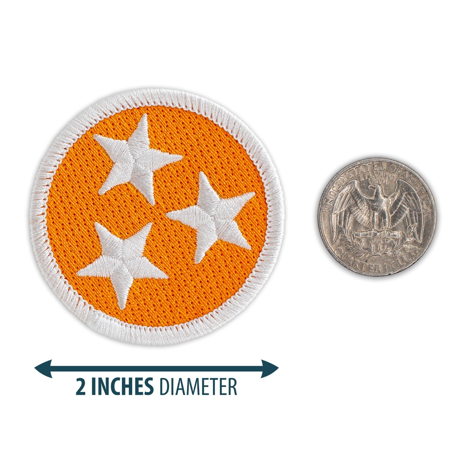 Orange Tennessee Tristar Patch – 2″ Round Embroidered Patch