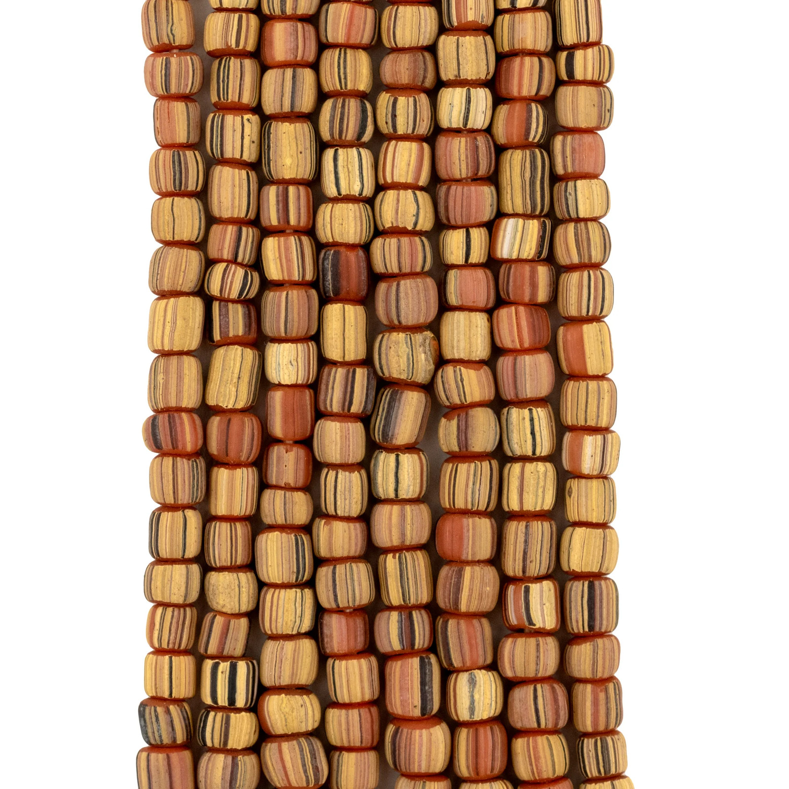 Honey Ember Java Gooseberry Beads 5mm Indonesia Multicolor Cylinder Glass