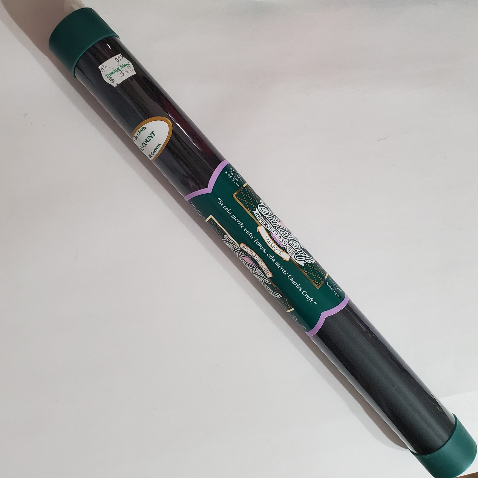 Charles Craft 15×18 Classic Reserve 16 count black Aida fabric-unused in a tube