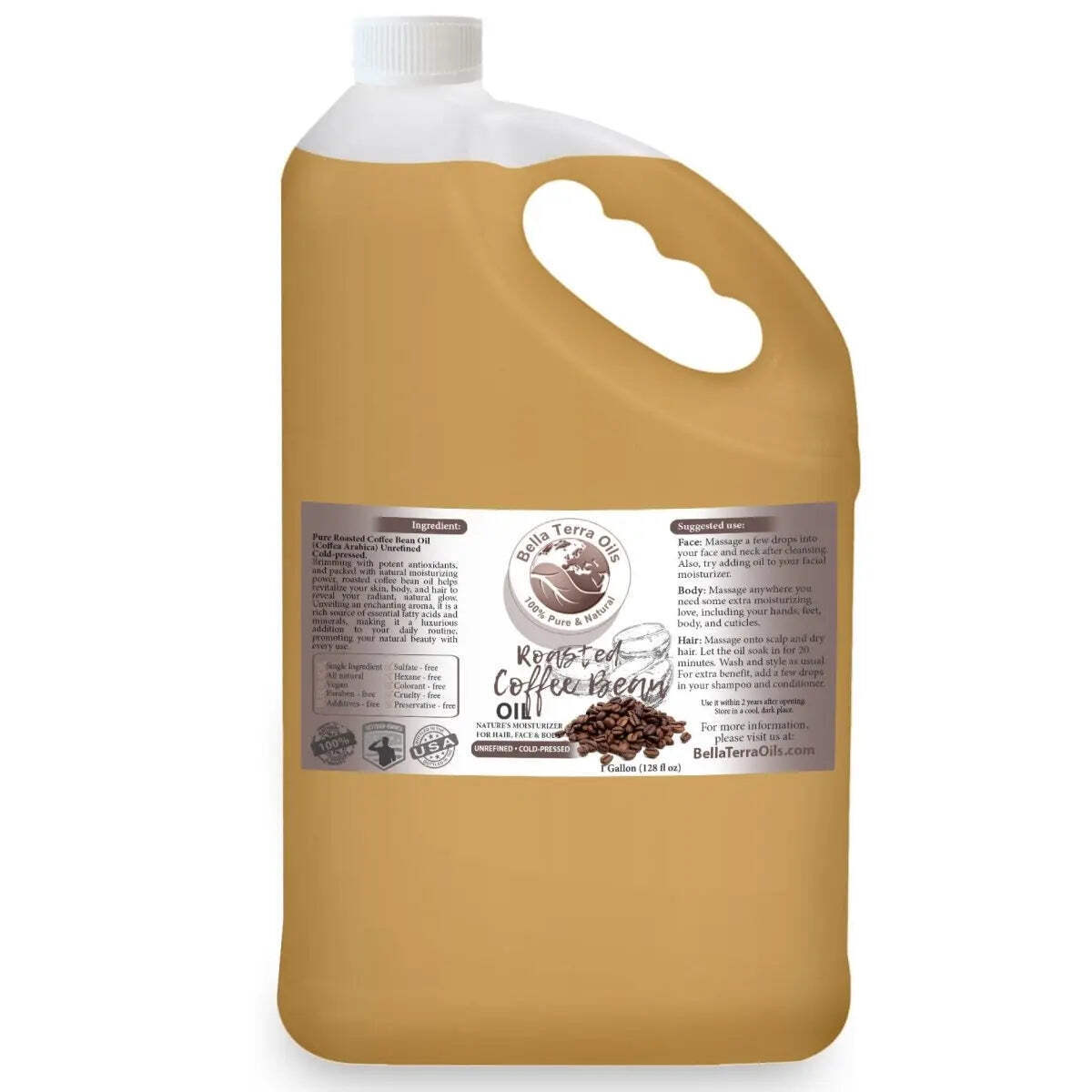 Roasted Coffee Bean Oil 100% Pure Skin Hair Face Anti-Aging Moisturizer