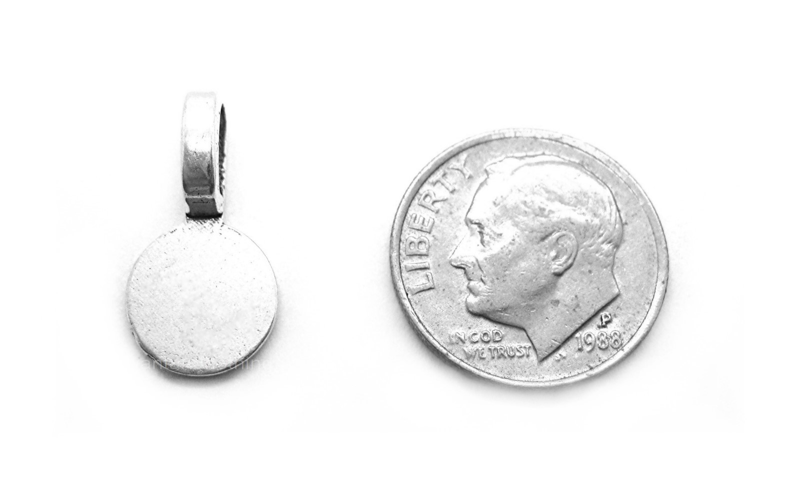 24 Small Silvertone ROUND Glue on Bails 16 x 10 x 1 for Pendants Cameos Tiles.