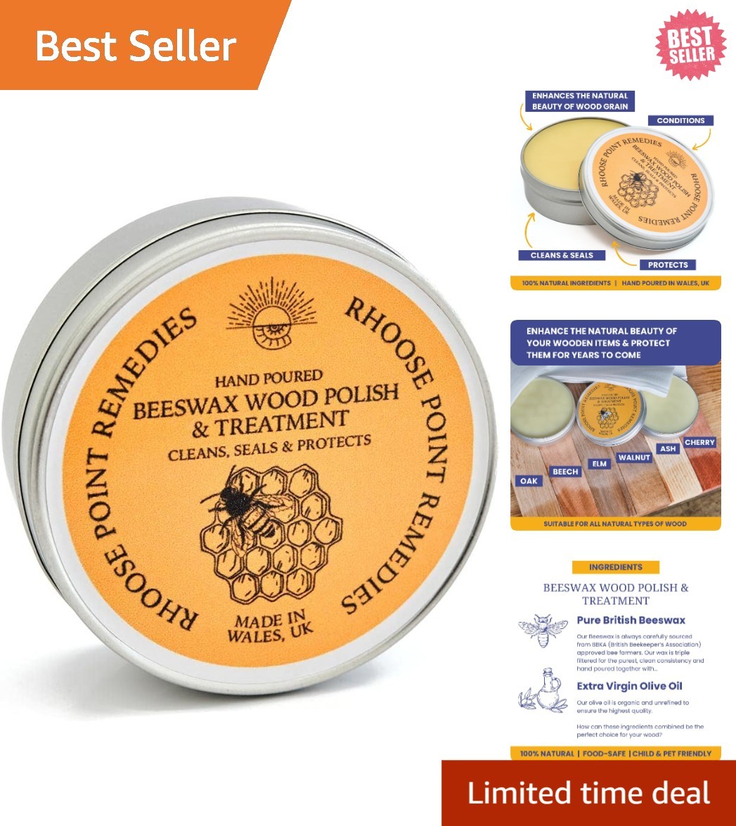 Eco-Friendly Beeswax Polish for Cutting Boards, Furniture, & Ornaments 1 Fl Oz