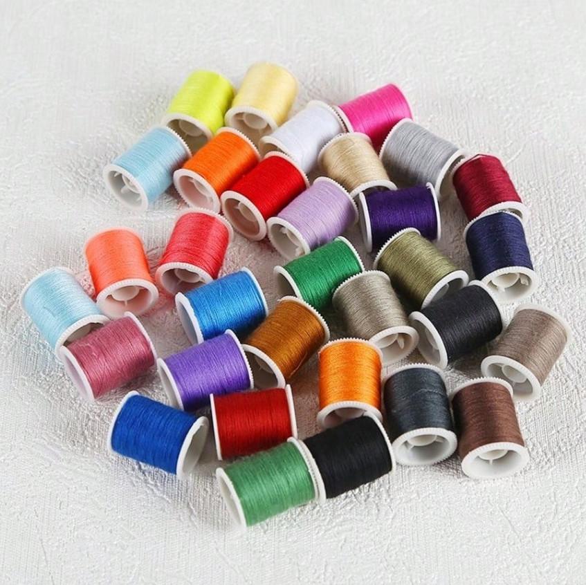 15X Assorted Color Polyester Strong Sewing Thread Spool Set For Sewing Stitching