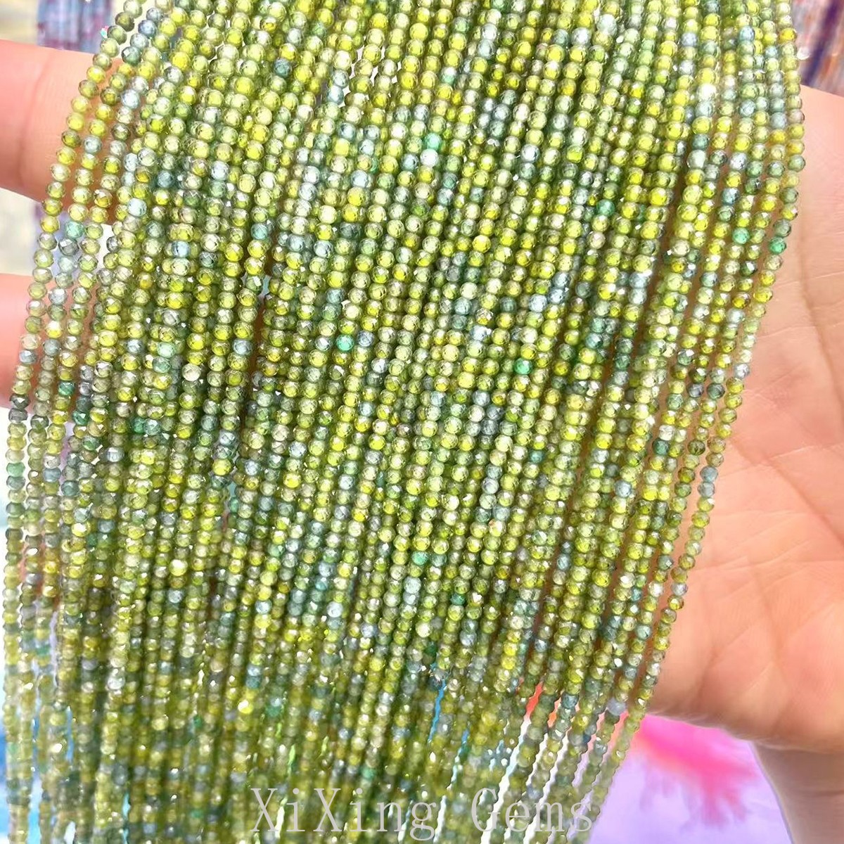 2mm Dopamine Blue Green Faceted Mixed Natural Zircon Beads for Jewelry Making