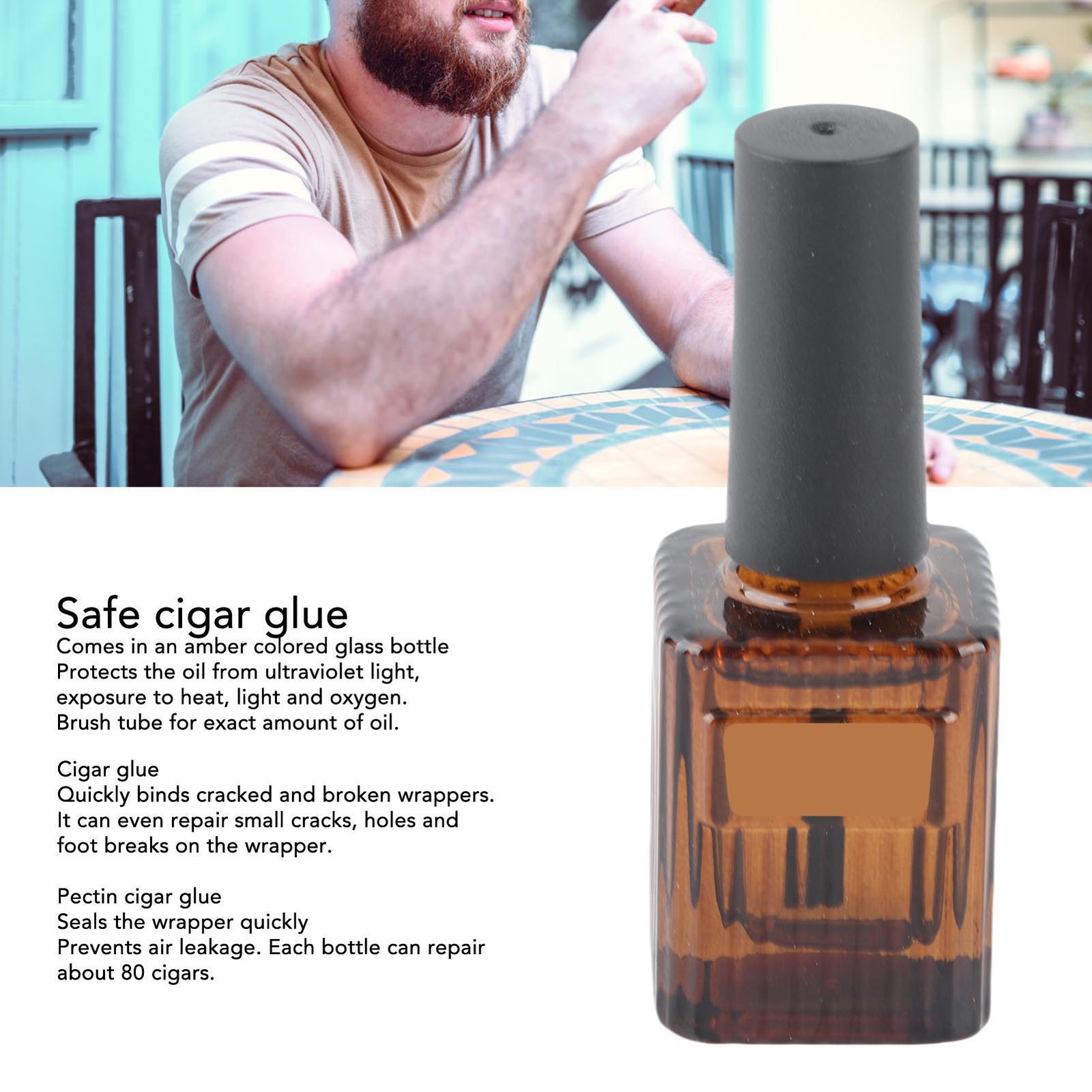 Cigar Repair Glue With Brush Tube Gentle High Viscosity Repairing 80 Cigars WT